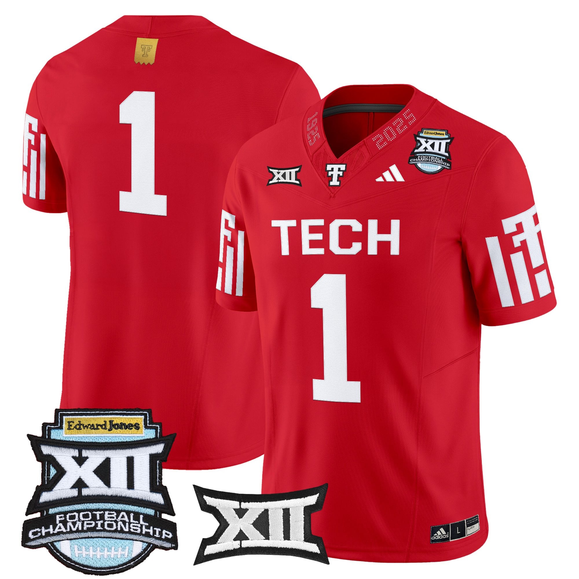 Men's Texas Tech Red Raiders 2025 Big 12 Championship Vapor Limited Jersey - All Stitched