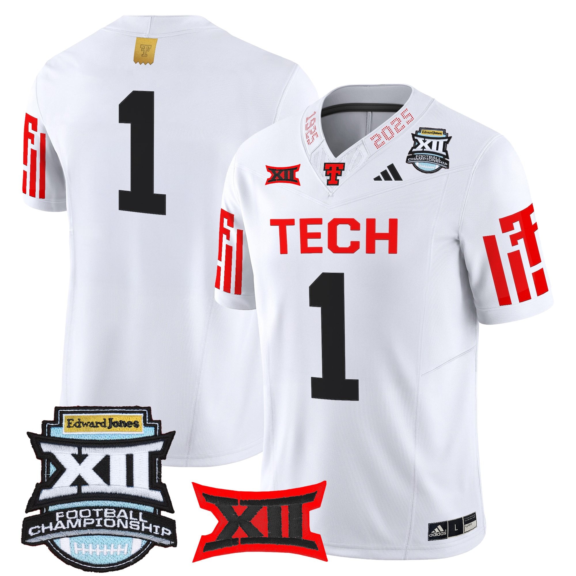 Men's Texas Tech Red Raiders 2025 Big 12 Championship Vapor Limited Jersey - All Stitched