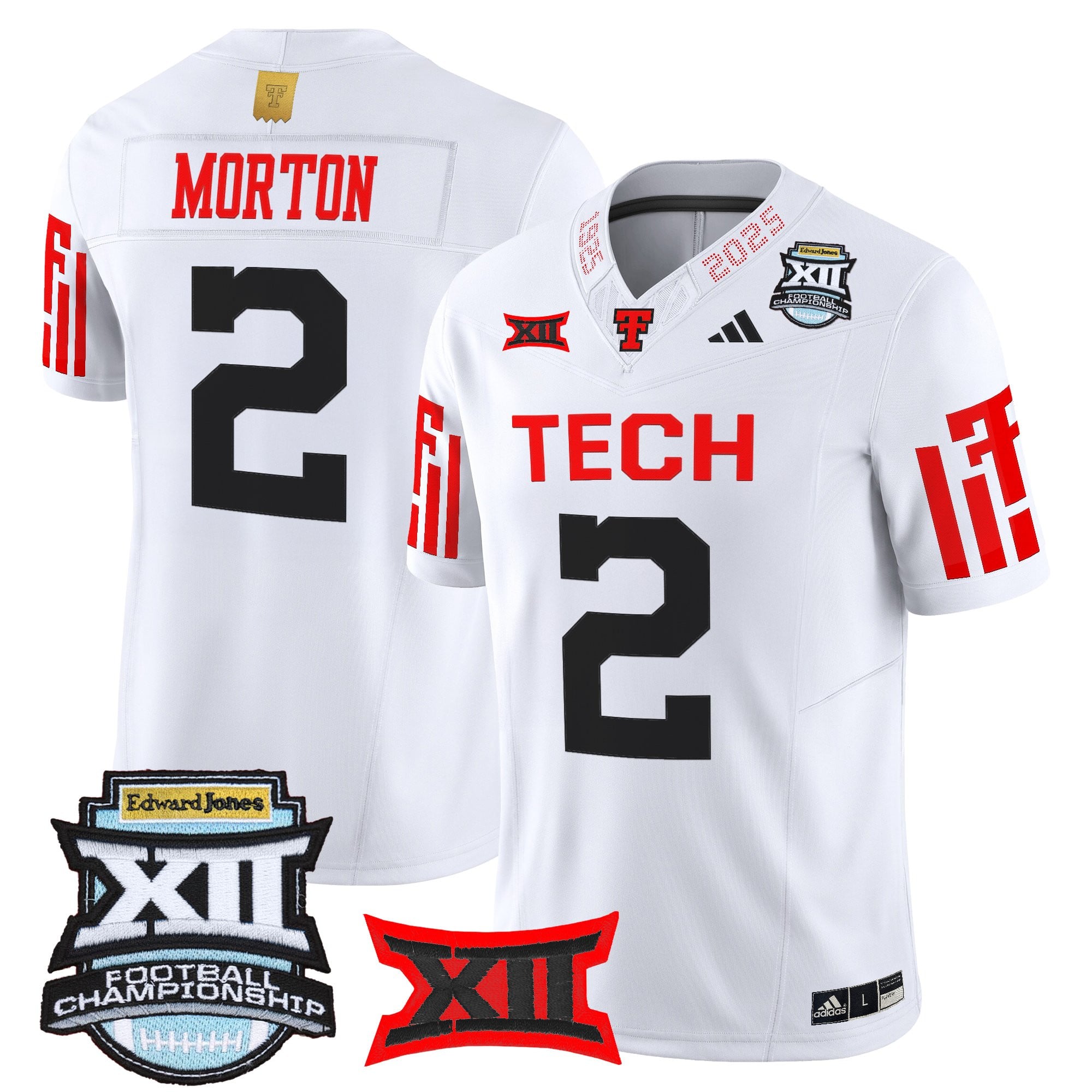 Men's Texas Tech Red Raiders 2025 Big 12 Championship Vapor Limited Jersey - All Stitched