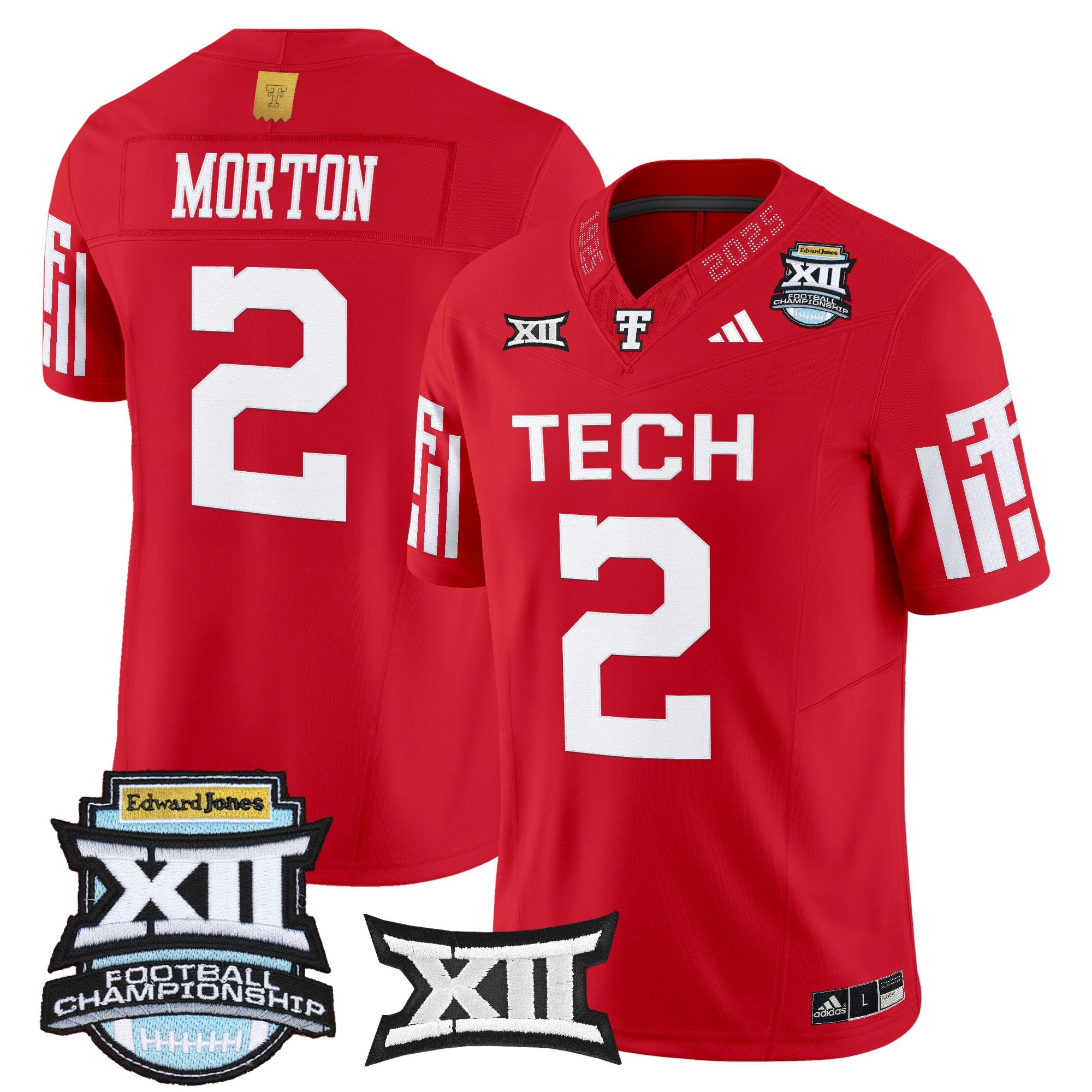 Men's Texas Tech Red Raiders 2025 Big 12 Championship Vapor Limited Jersey - All Stitched