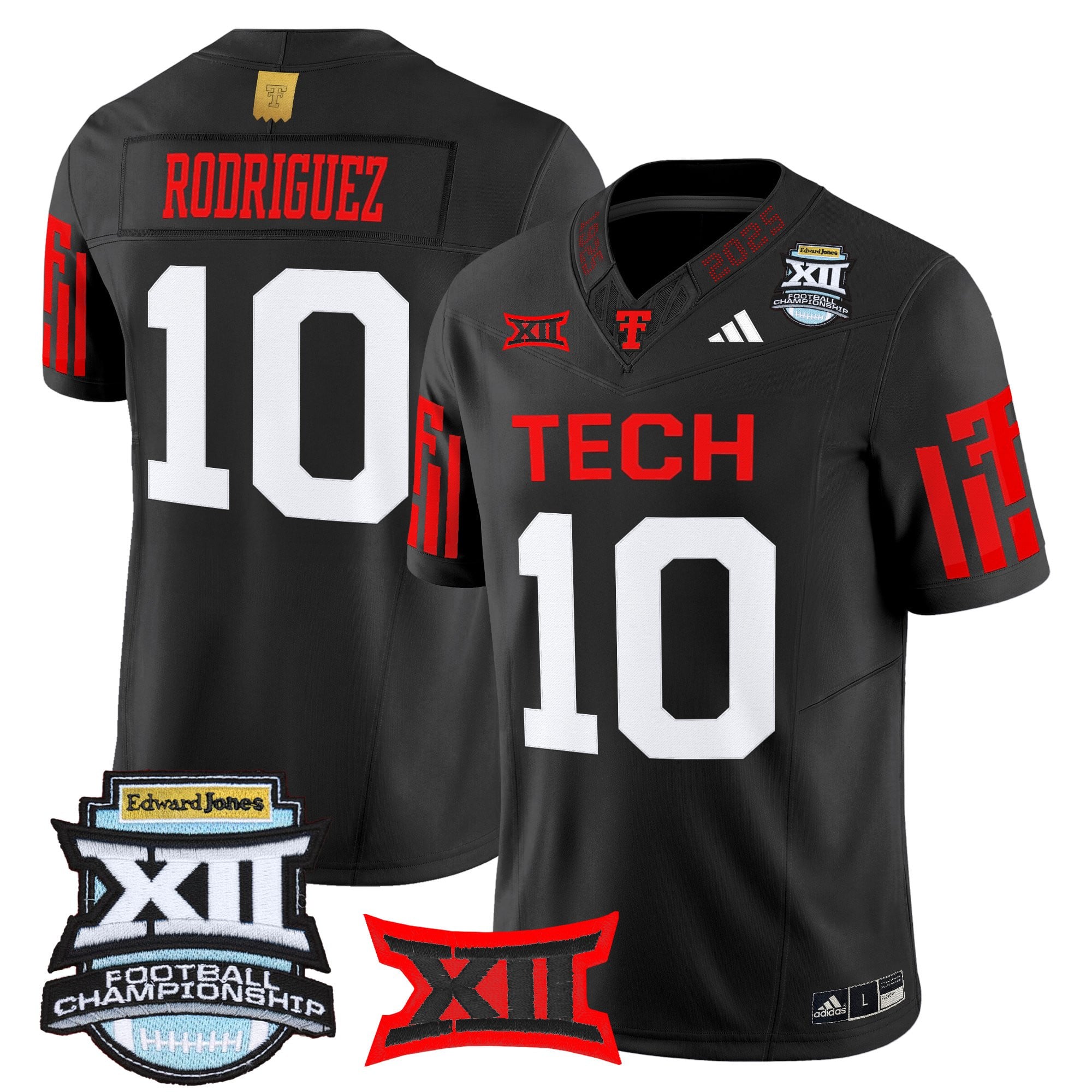 Men's Texas Tech Red Raiders 2025 Big 12 Championship Vapor Limited Jersey - All Stitched