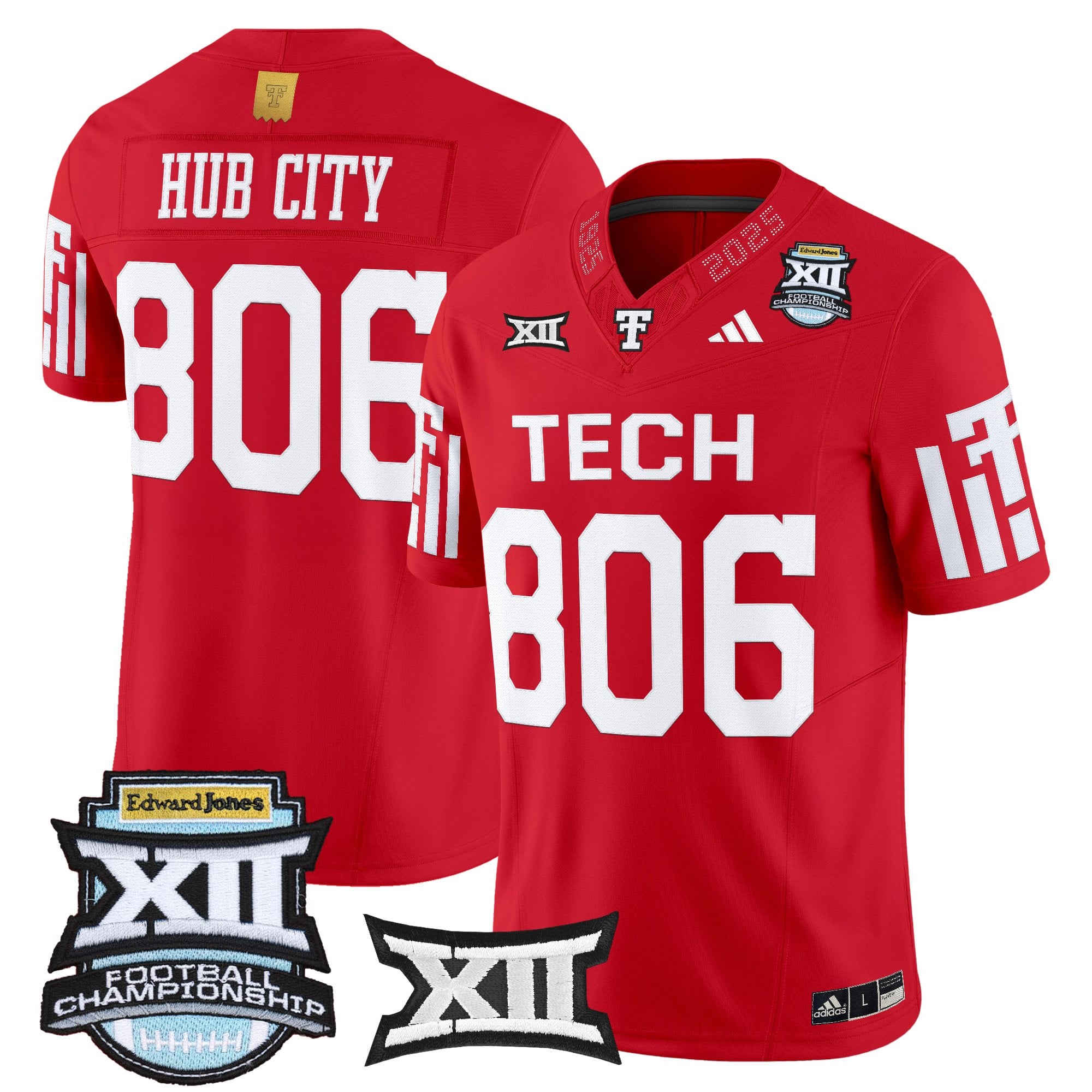 Men's Texas Tech Red Raiders 2025 Big 12 Championship Vapor Limited Jersey - All Stitched