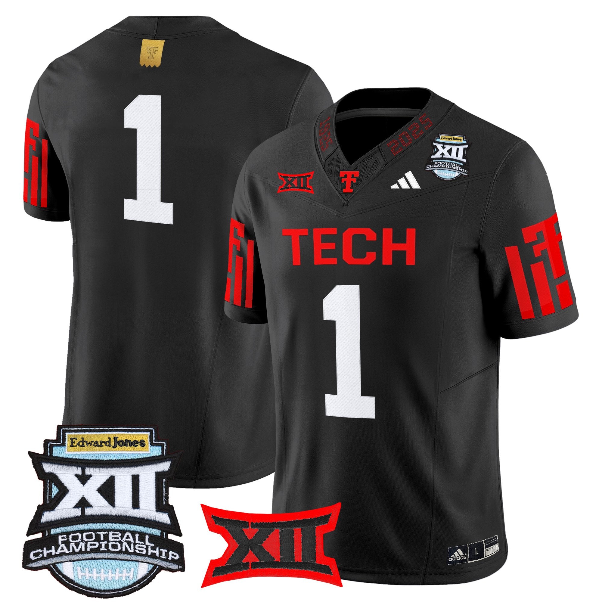 Men's Texas Tech Red Raiders 2025 Big 12 Championship Vapor Limited Jersey - All Stitched
