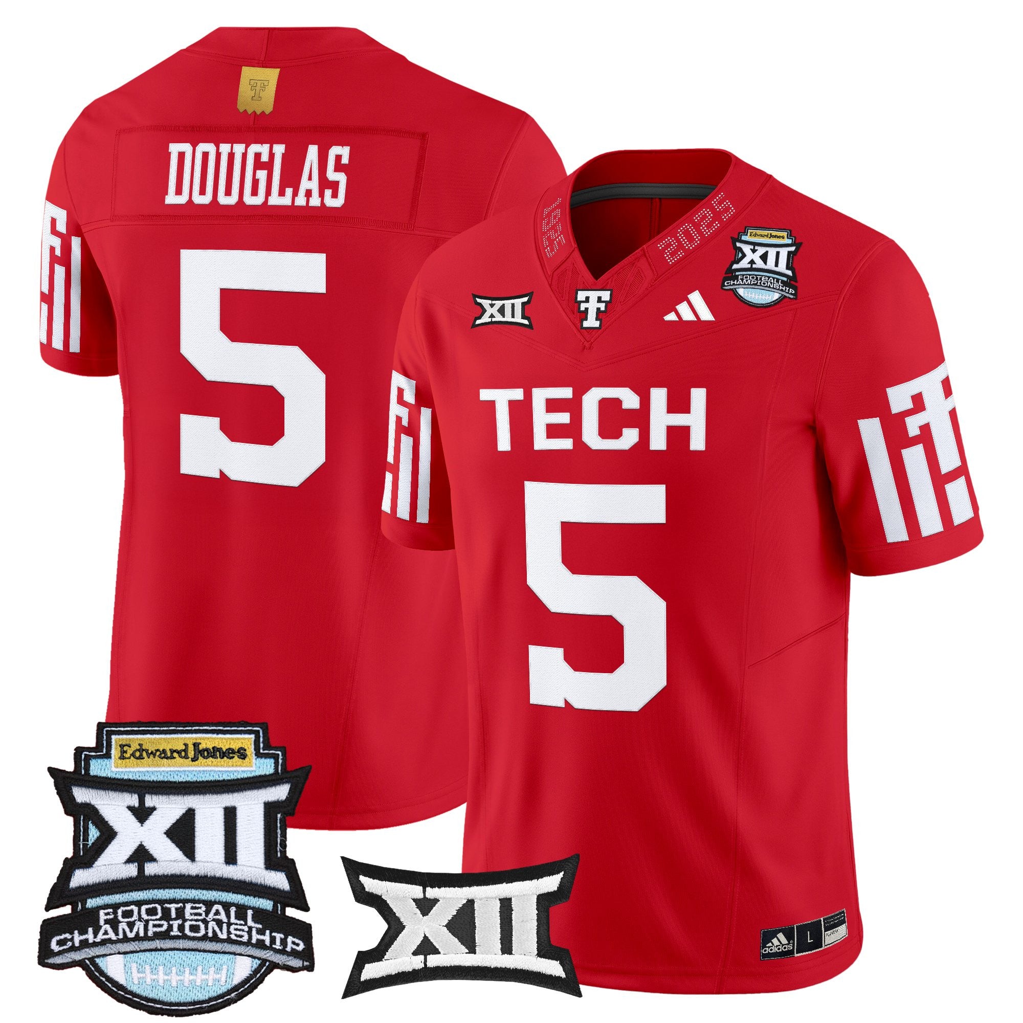 Men's Texas Tech Red Raiders 2025 Big 12 Championship Vapor Limited Jersey - All Stitched