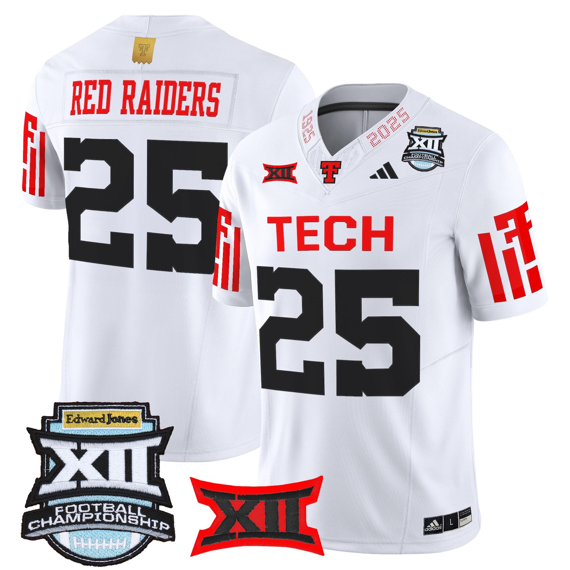 Men's Texas Tech Red Raiders 2025 Big 12 Championship Vapor Limited Jersey - All Stitched
