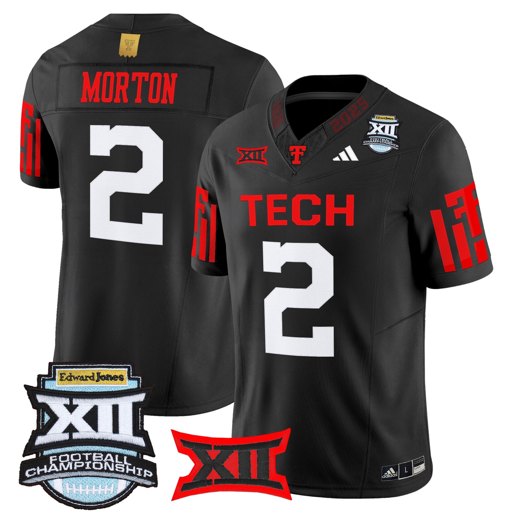 Men's Texas Tech Red Raiders 2025 Big 12 Championship Vapor Limited Jersey - All Stitched