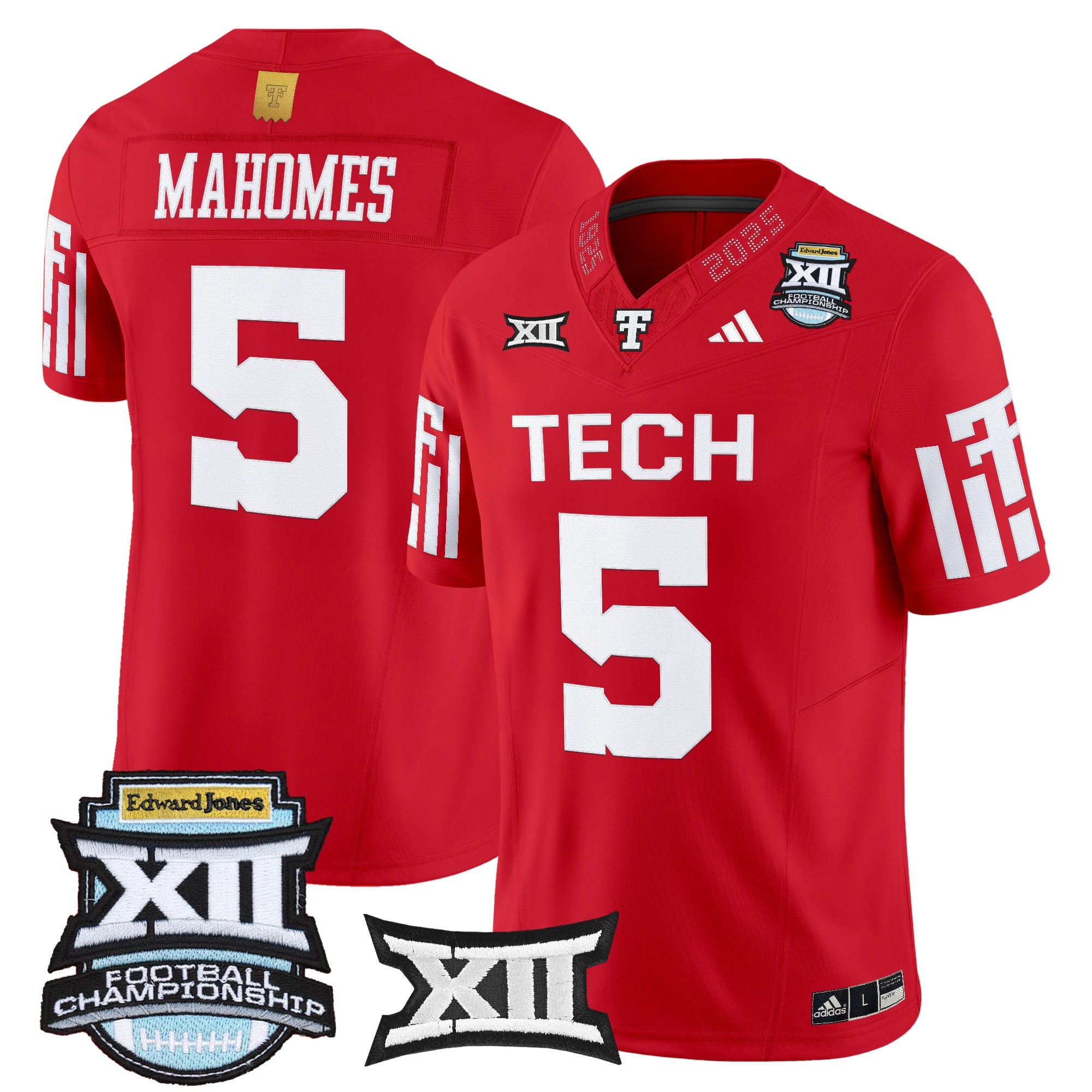 Men's Texas Tech Red Raiders 2025 Big 12 Championship Vapor Limited Jersey - All Stitched