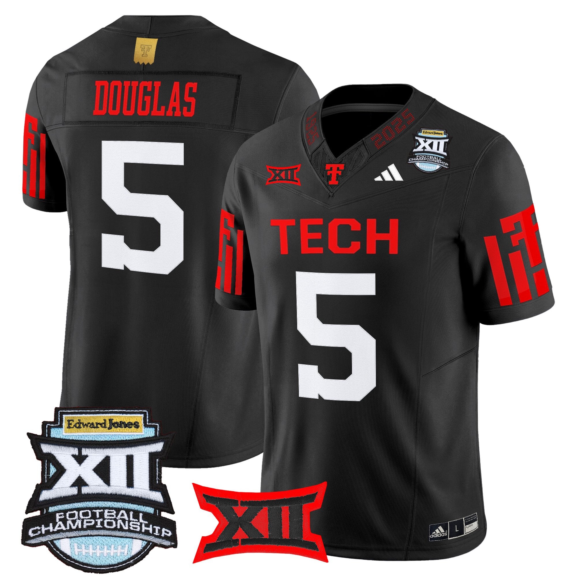 Men's Texas Tech Red Raiders 2025 Big 12 Championship Vapor Limited Jersey - All Stitched