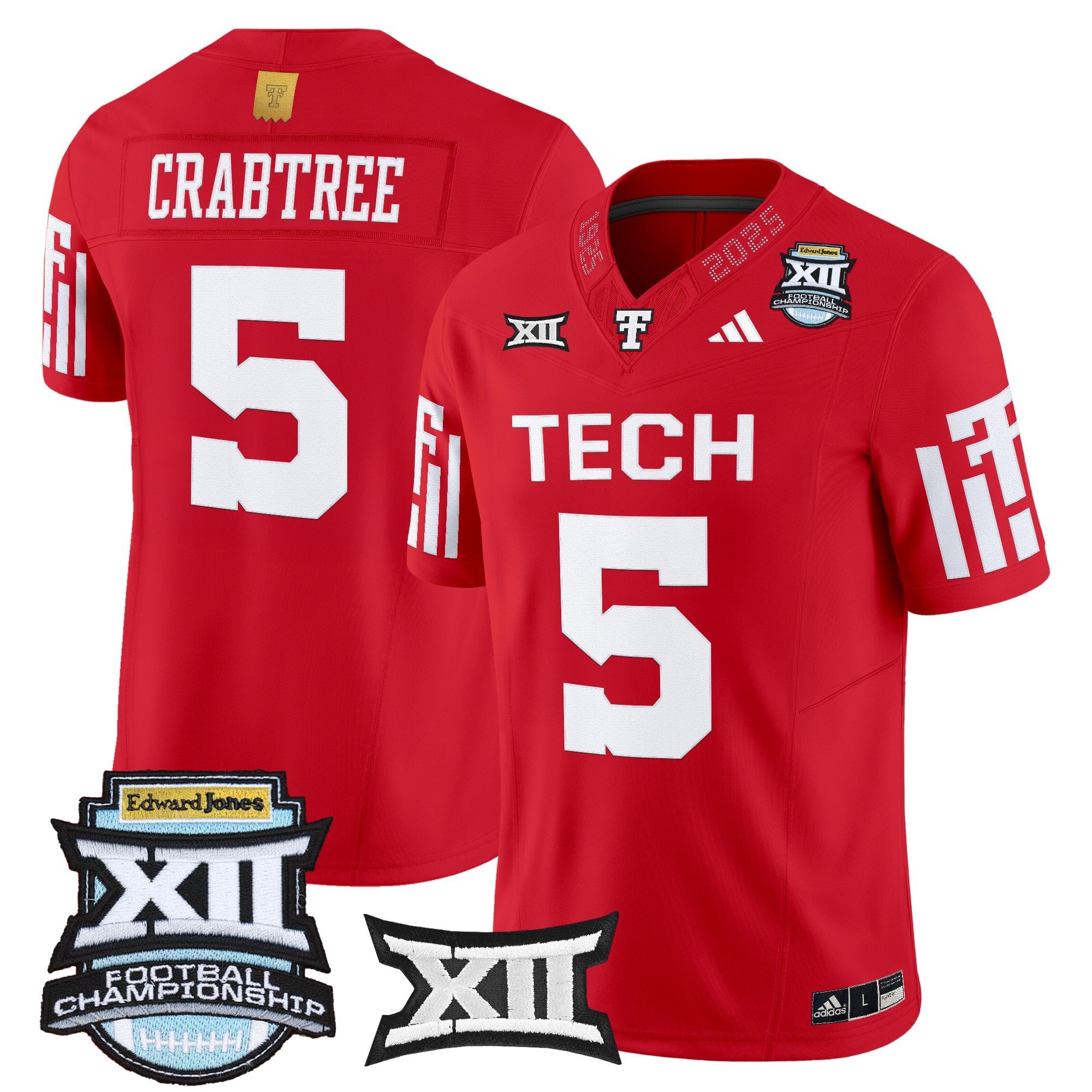 Men's Texas Tech Red Raiders 2025 Big 12 Championship Vapor Limited Jersey - All Stitched