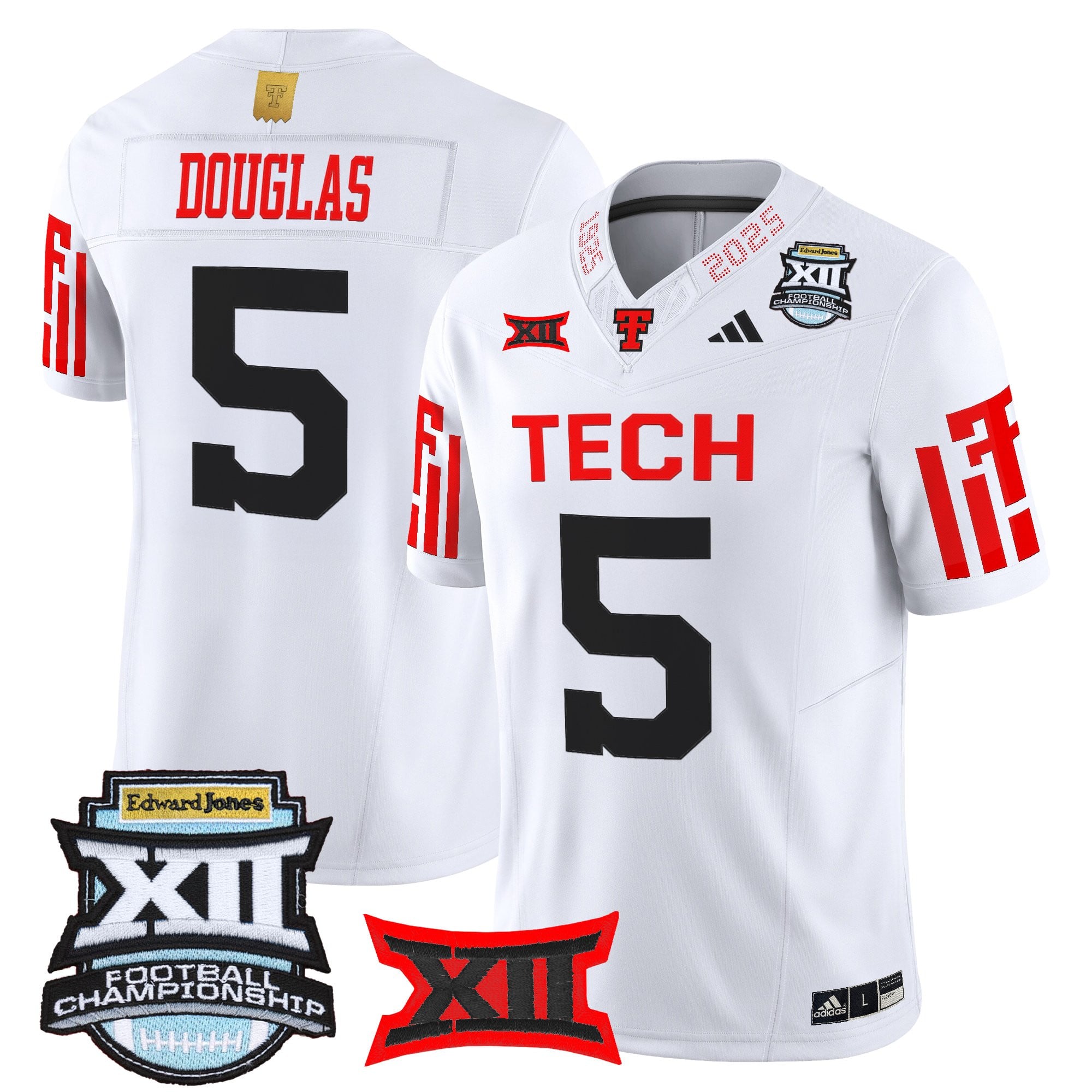 Men's Texas Tech Red Raiders 2025 Big 12 Championship Vapor Limited Jersey - All Stitched