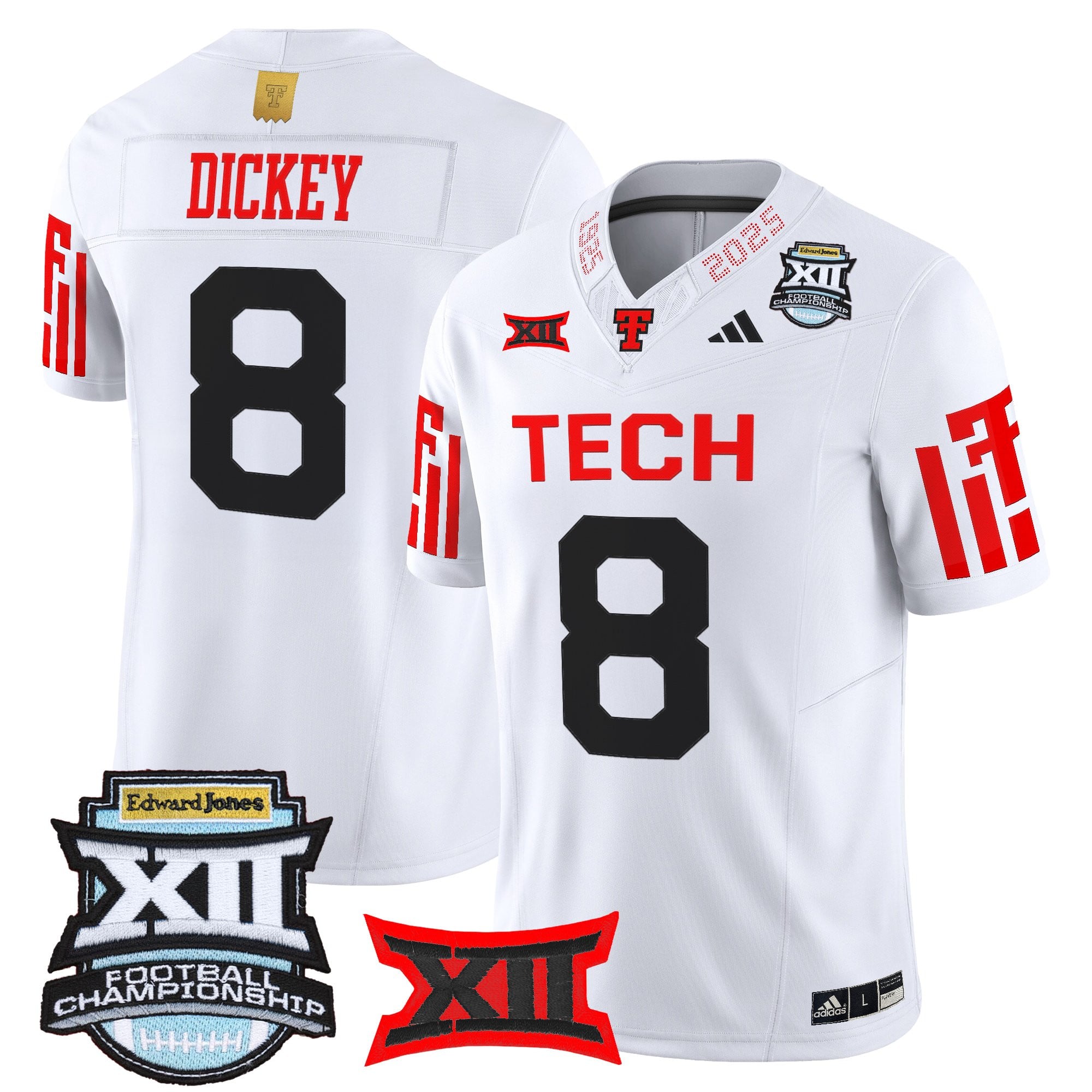 Men's Texas Tech Red Raiders 2025 Big 12 Championship Vapor Limited Jersey - All Stitched