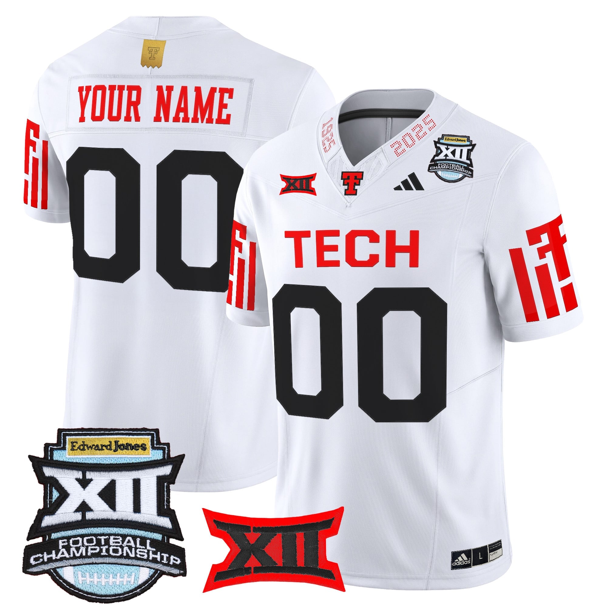Texas Tech Red Raiders 2025 Big 12 Championship Vapor Limited Custom Jersey - All Stitched