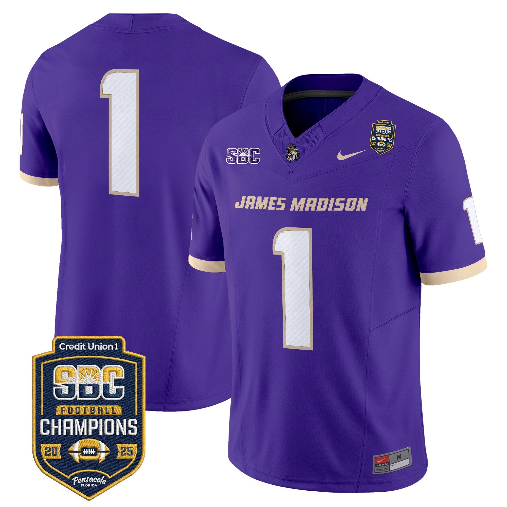 Men's James Madison Dukes 2025 SBC Champions Vapor Limited Jersey - All Stitched