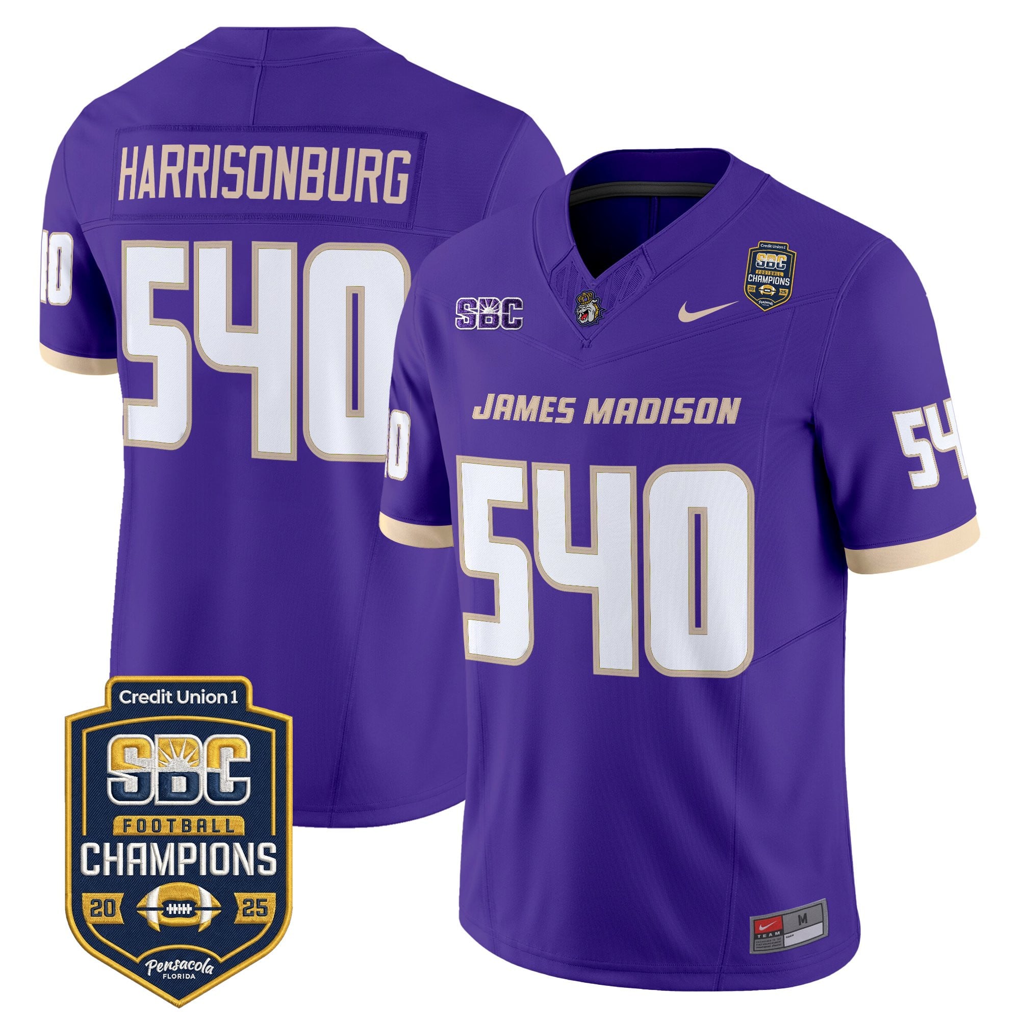Men's James Madison Dukes 2025 SBC Champions Vapor Limited Jersey - All Stitched