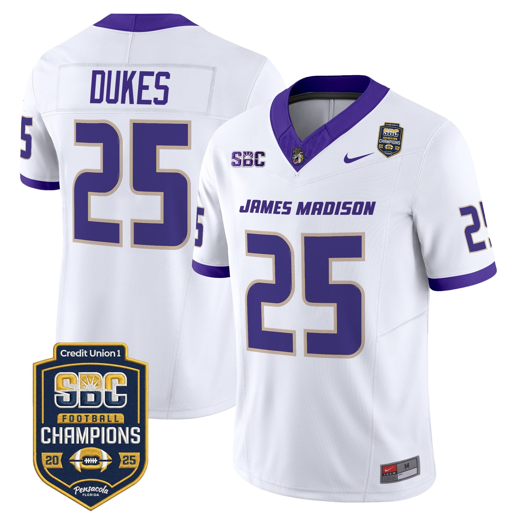 Men's James Madison Dukes 2025 SBC Champions Vapor Limited Jersey - All Stitched