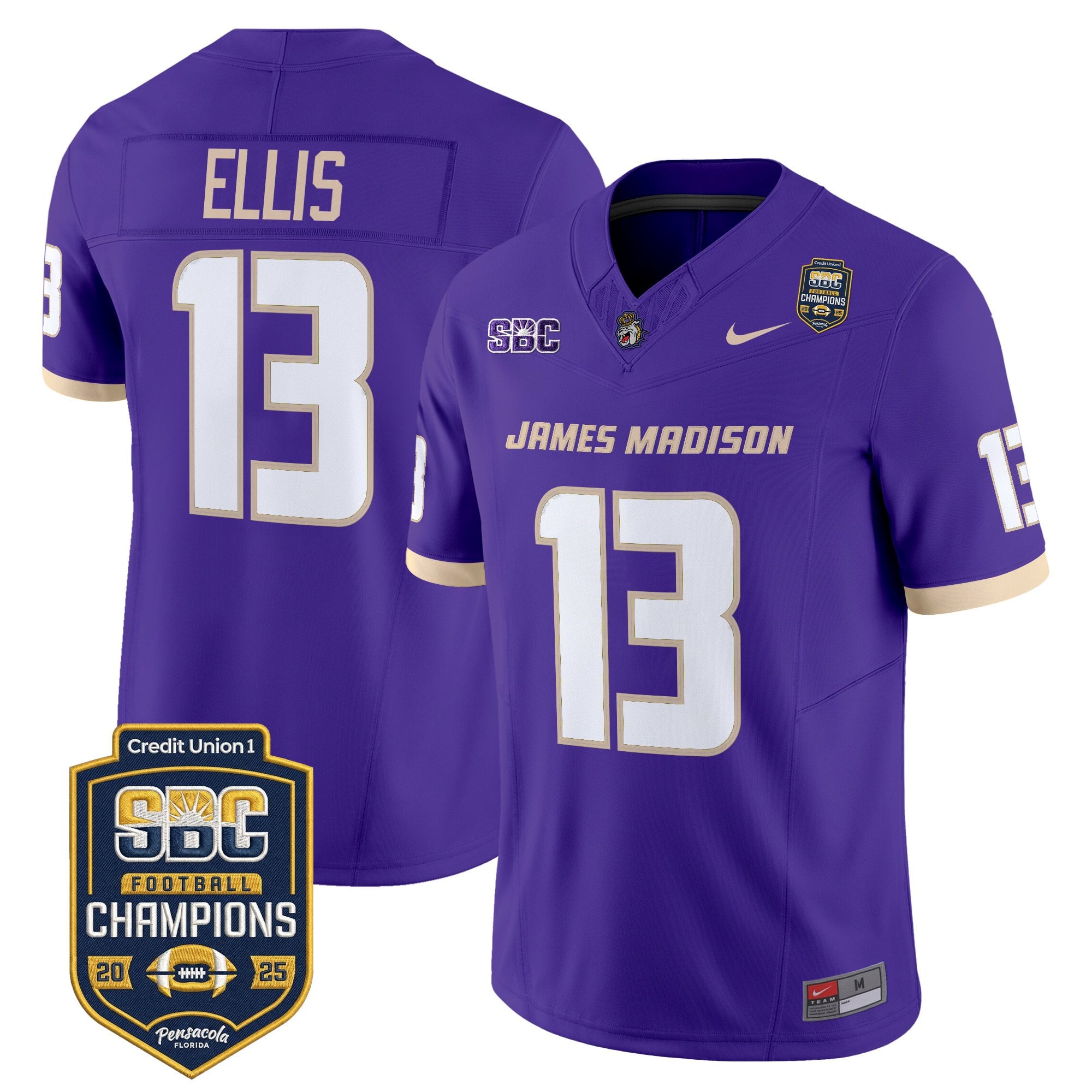 Men's James Madison Dukes 2025 SBC Champions Vapor Limited Jersey - All Stitched