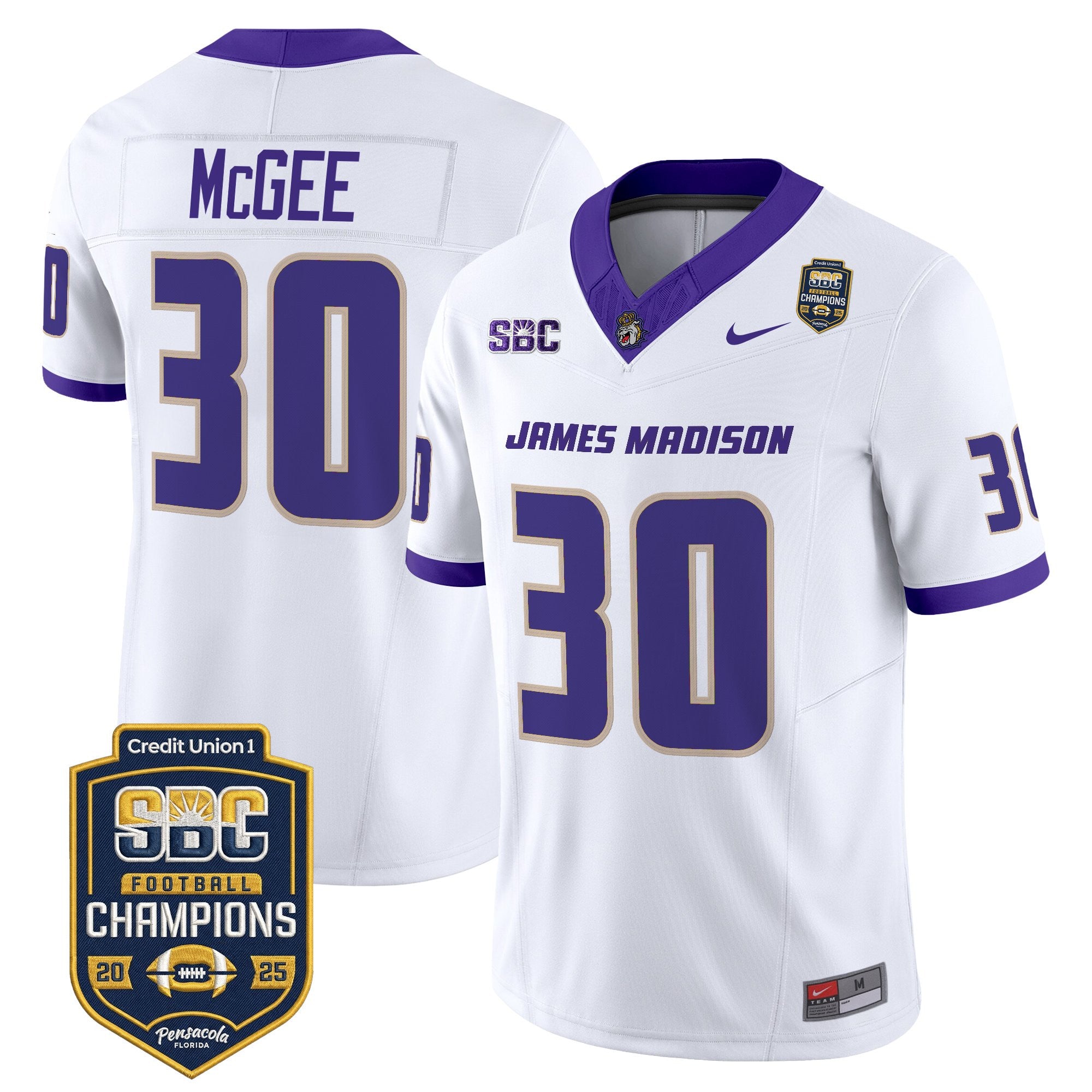 Men's James Madison Dukes 2025 SBC Champions Vapor Limited Jersey - All Stitched