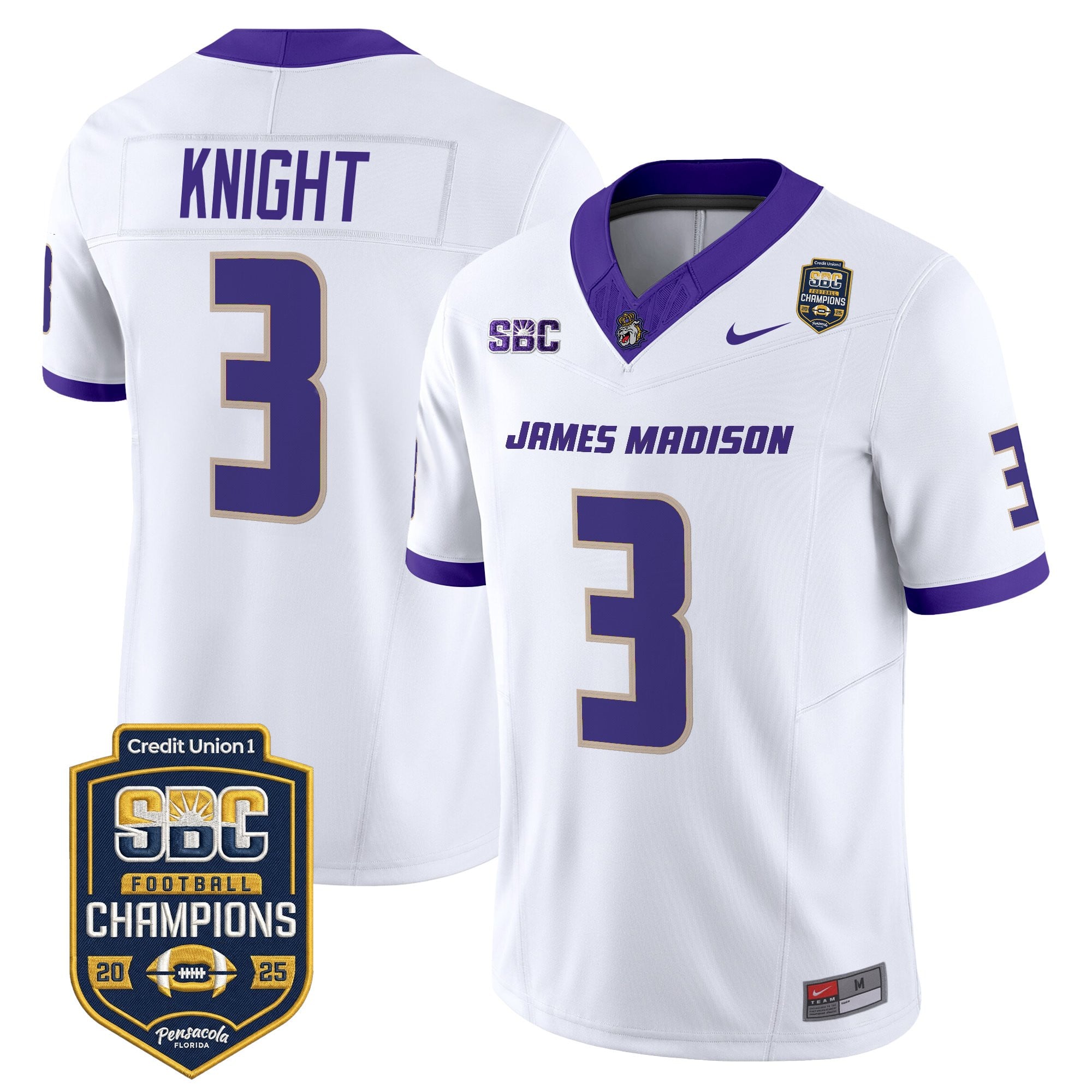 Men's James Madison Dukes 2025 SBC Champions Vapor Limited Jersey - All Stitched