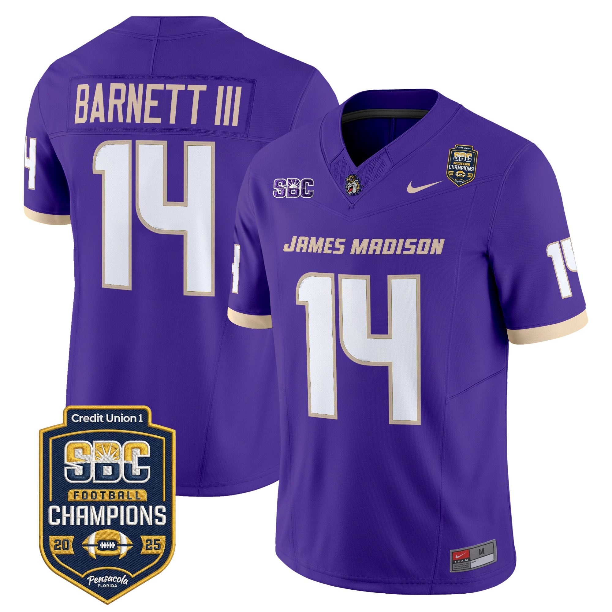Men's James Madison Dukes 2025 SBC Champions Vapor Limited Jersey - All Stitched