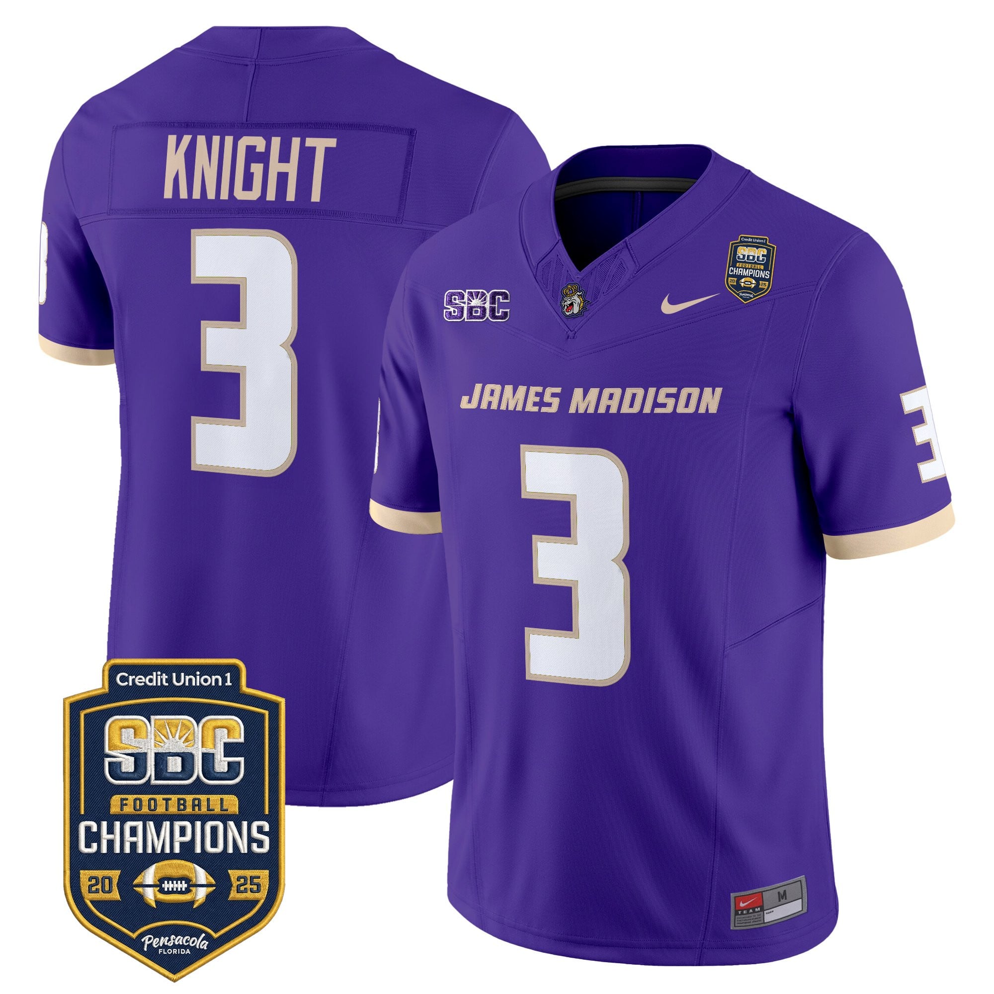 Men's James Madison Dukes 2025 SBC Champions Vapor Limited Jersey - All Stitched