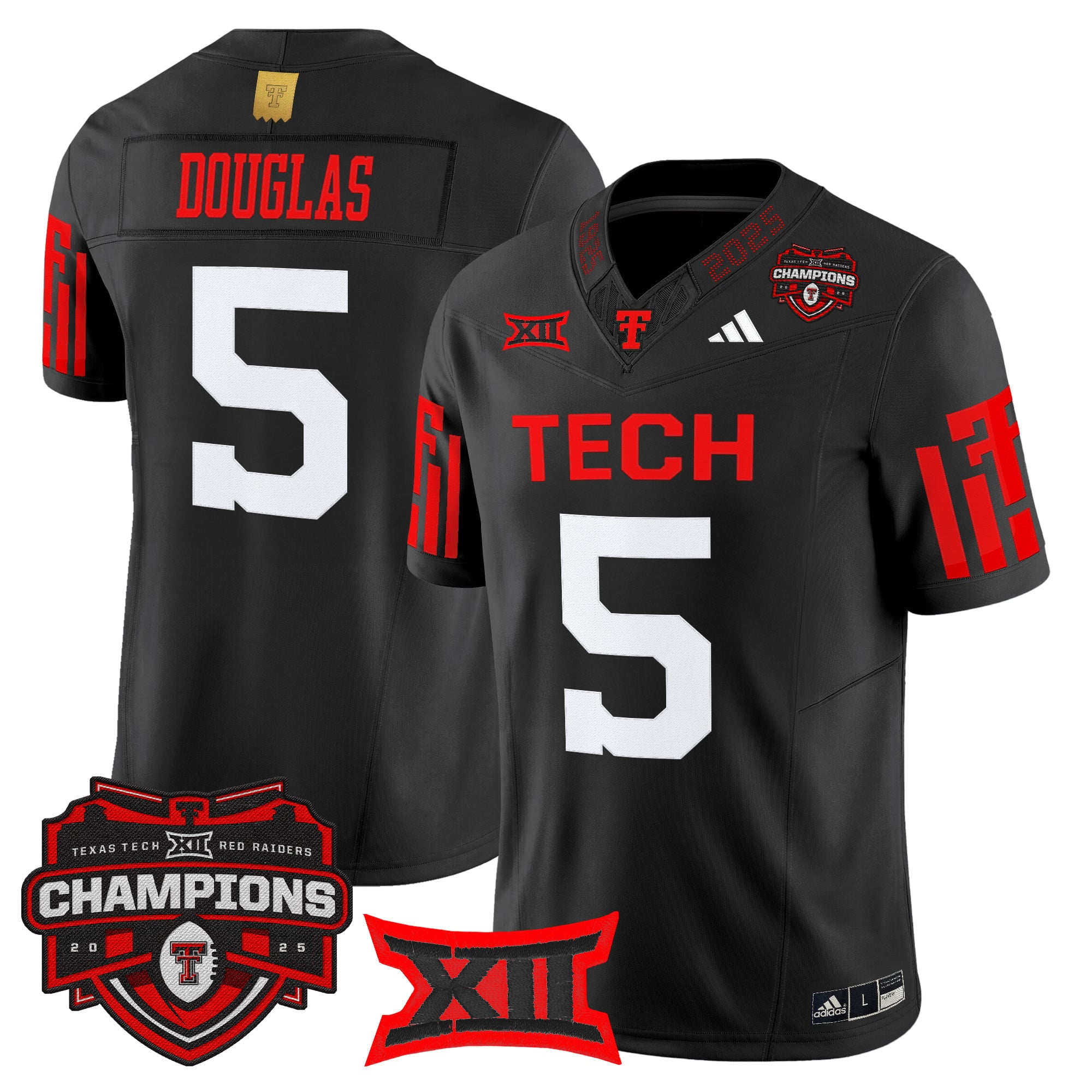 Men's Texas Tech Red Raiders 2025 Big 12 Champions Vapor Limited Jersey - All Stitched