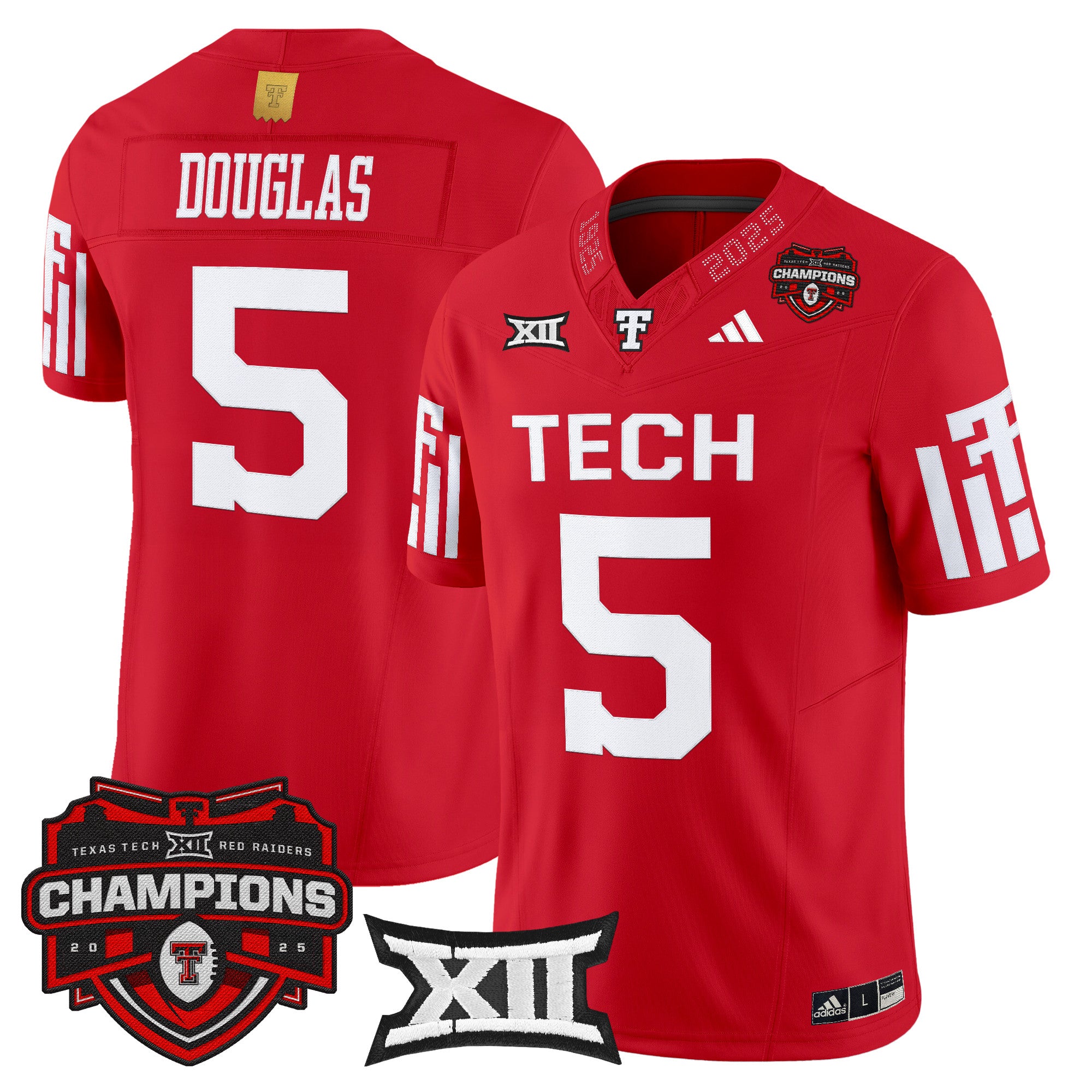 Men's Texas Tech Red Raiders 2025 Big 12 Champions Vapor Limited Jersey - All Stitched