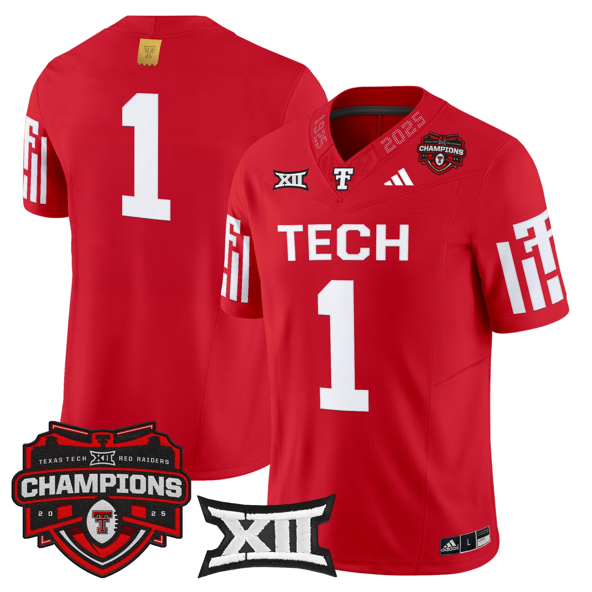 Men's Texas Tech Red Raiders 2025 Big 12 Champions Vapor Limited Jersey - All Stitched