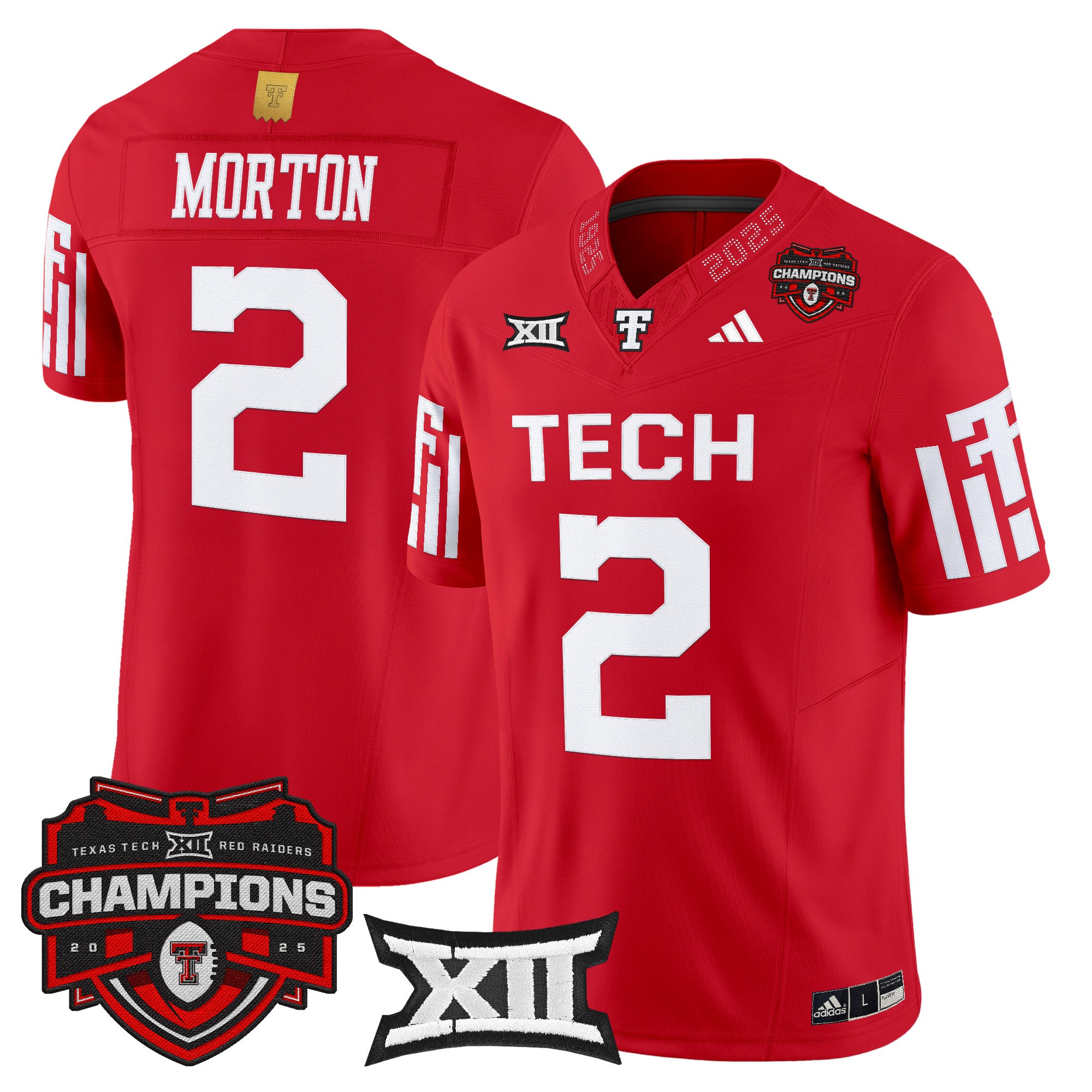 Men's Texas Tech Red Raiders 2025 Big 12 Champions Vapor Limited Jersey - All Stitched