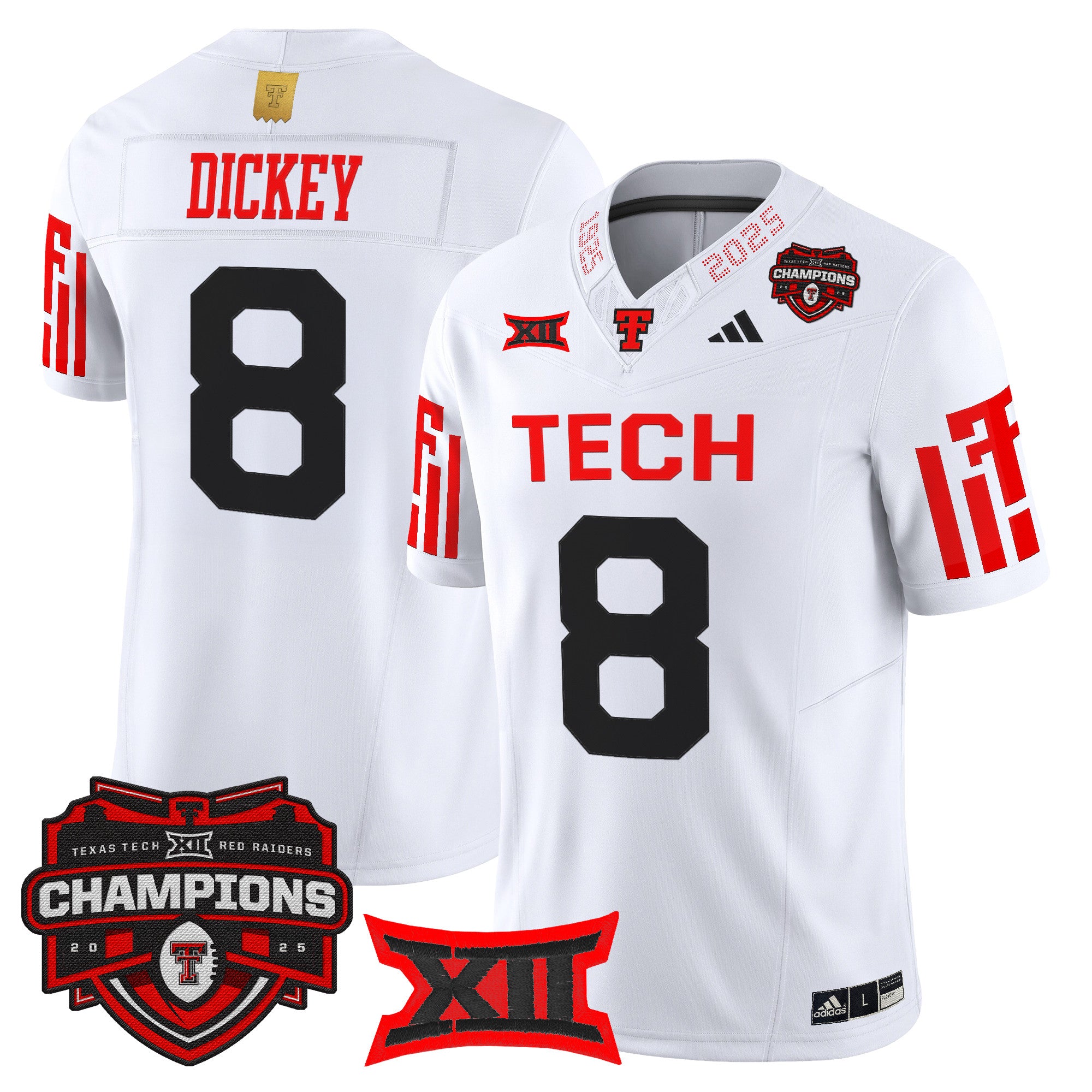 Men's Texas Tech Red Raiders 2025 Big 12 Champions Vapor Limited Jersey - All Stitched