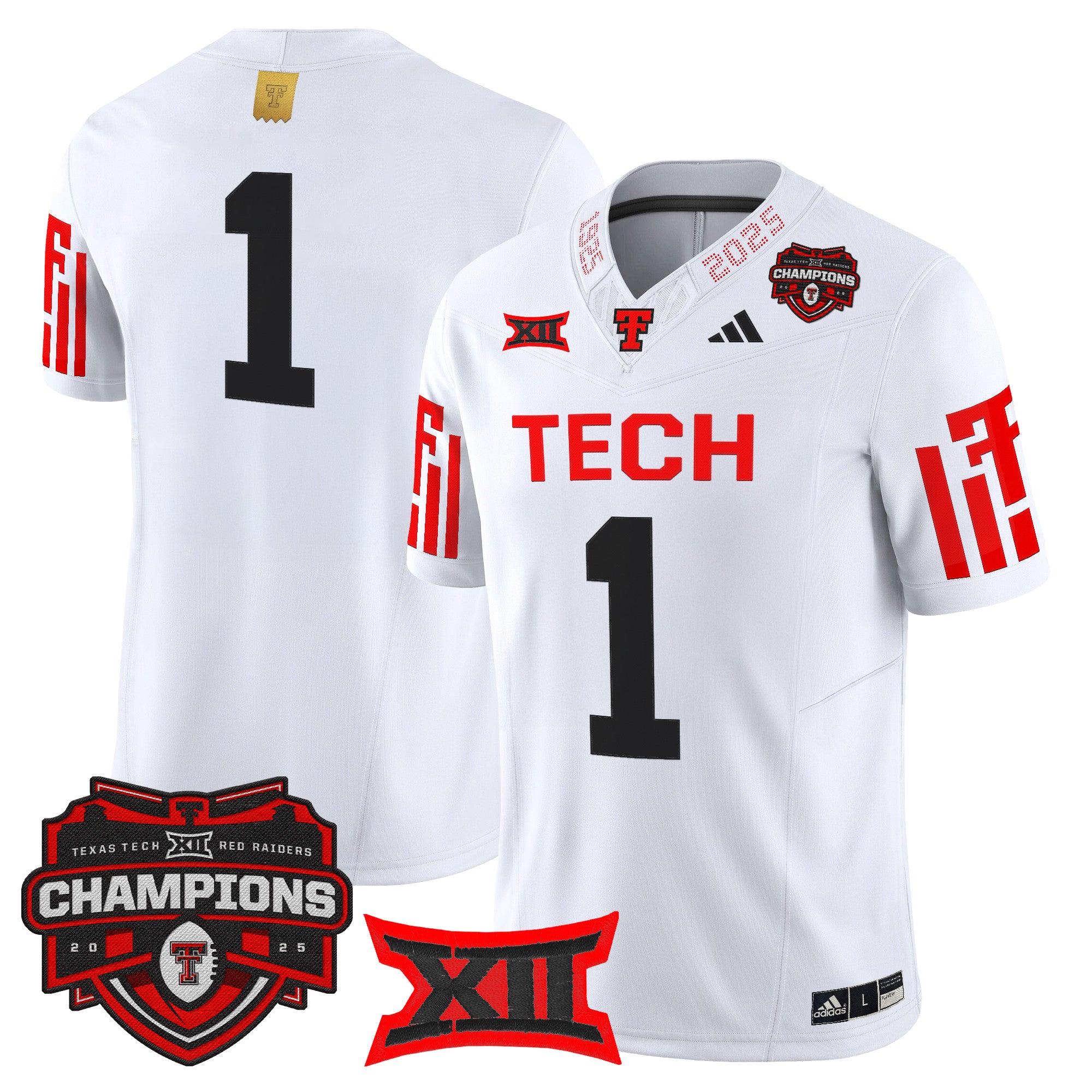 Men's Texas Tech Red Raiders 2025 Big 12 Champions Vapor Limited Jersey - All Stitched