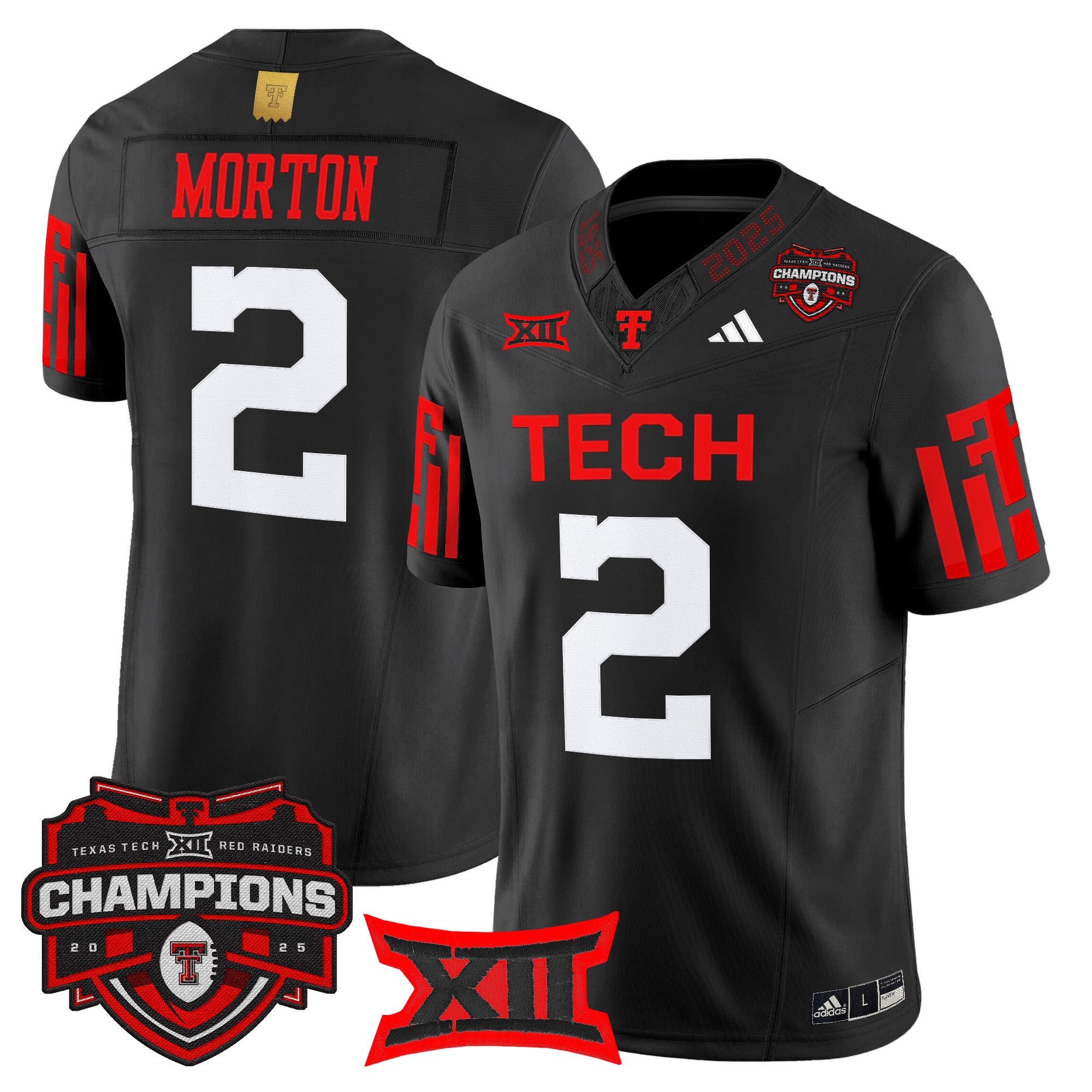 Men's Texas Tech Red Raiders 2025 Big 12 Champions Vapor Limited Jersey - All Stitched