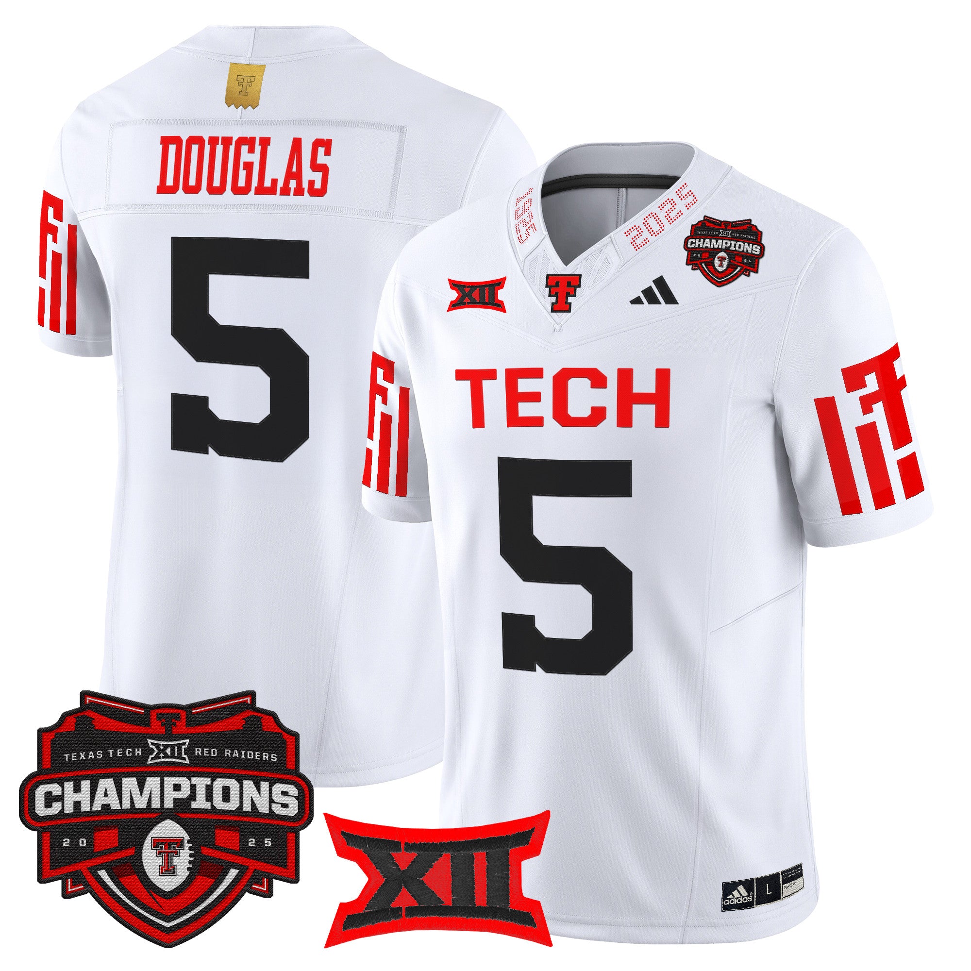 Men's Texas Tech Red Raiders 2025 Big 12 Champions Vapor Limited Jersey - All Stitched