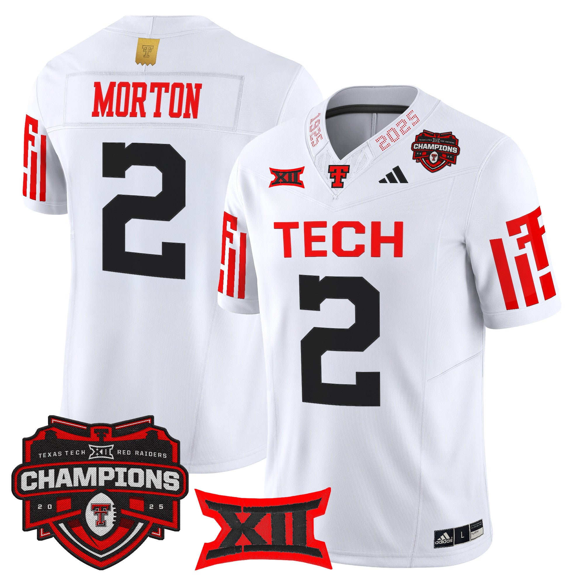 Men's Texas Tech Red Raiders 2025 Big 12 Champions Vapor Limited Jersey - All Stitched