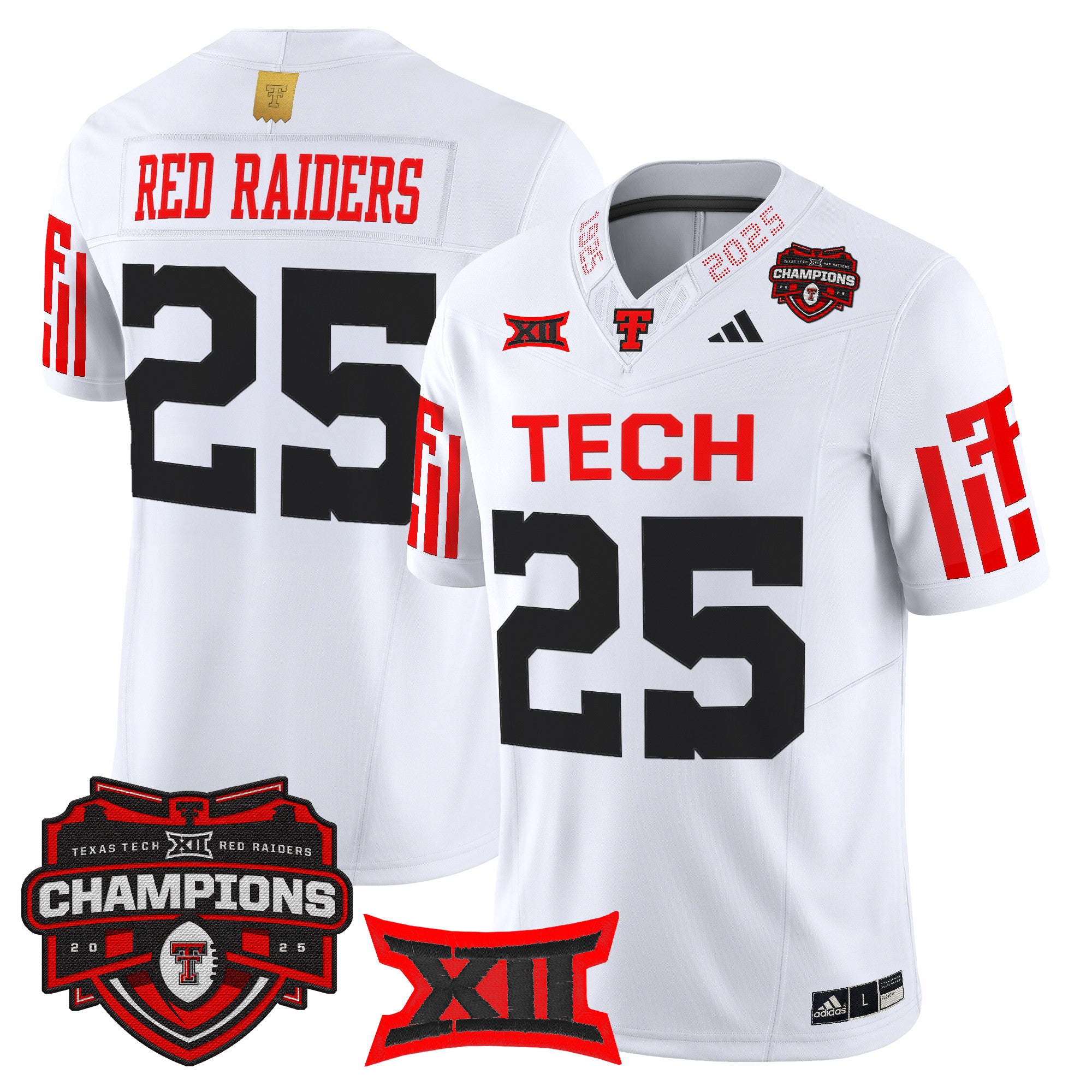 Men's Texas Tech Red Raiders 2025 Big 12 Champions Vapor Limited Jersey - All Stitched