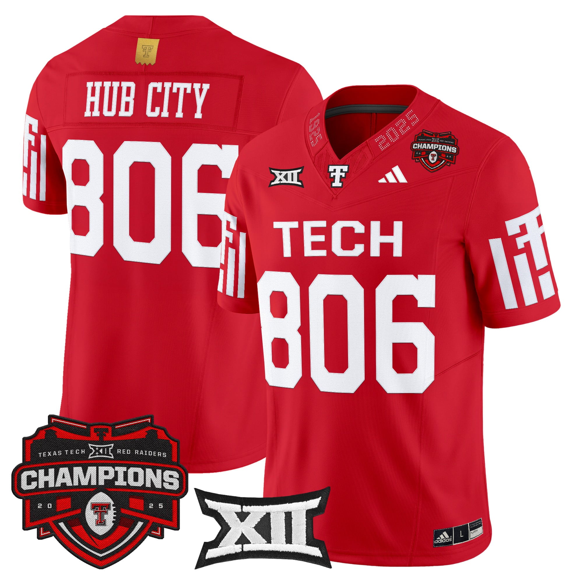Men's Texas Tech Red Raiders 2025 Big 12 Champions Vapor Limited Jersey - All Stitched