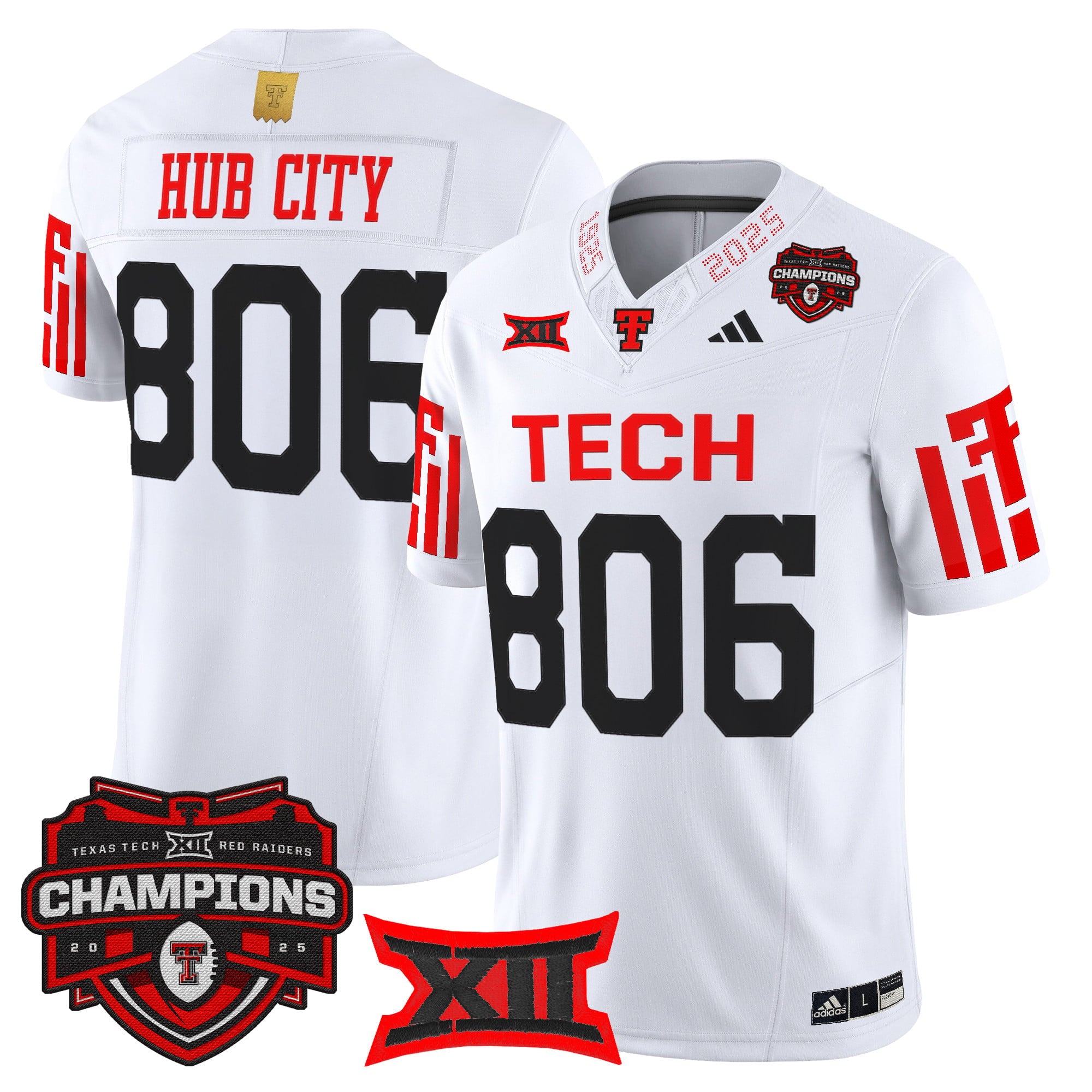 Men's Texas Tech Red Raiders 2025 Big 12 Champions Vapor Limited Jersey - All Stitched
