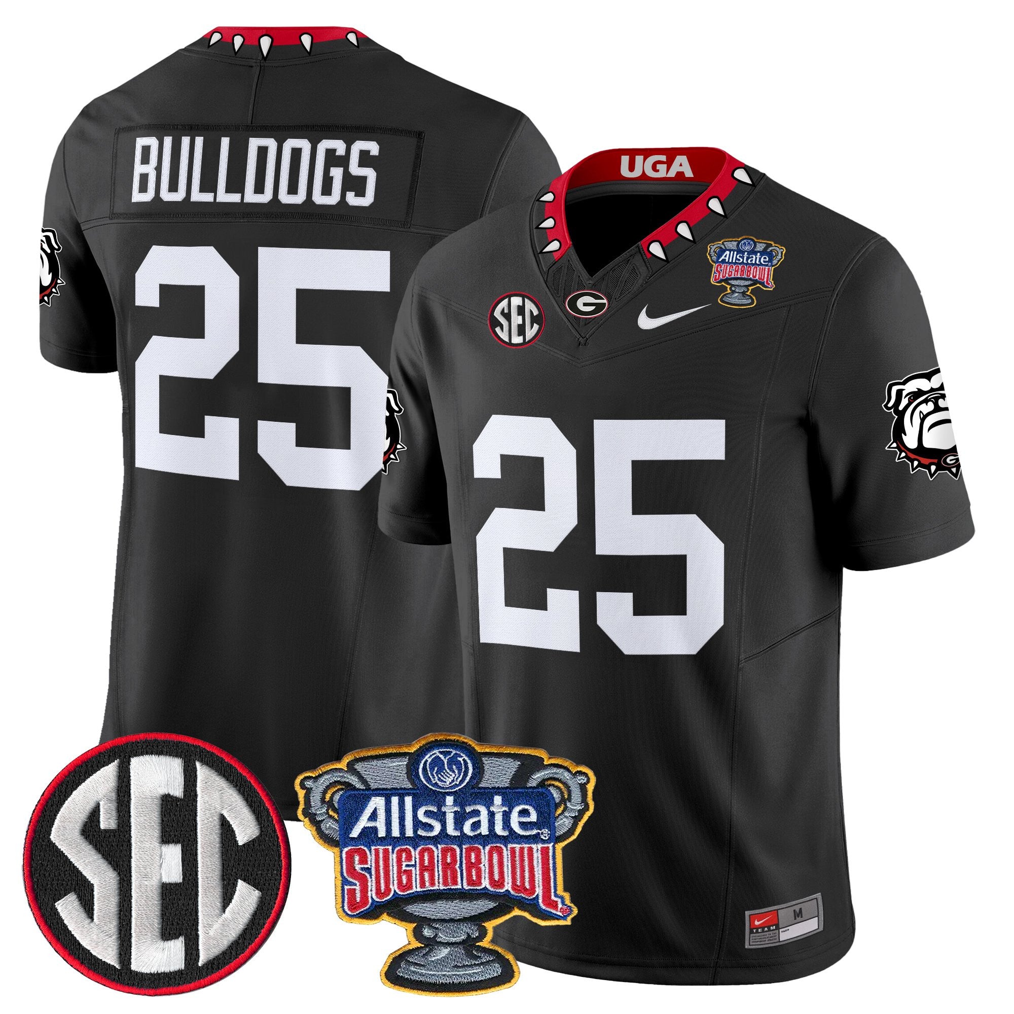 Men's Georgia Bulldogs Sugar Bowl Patch Vapor Limited Jersey - All Stitched