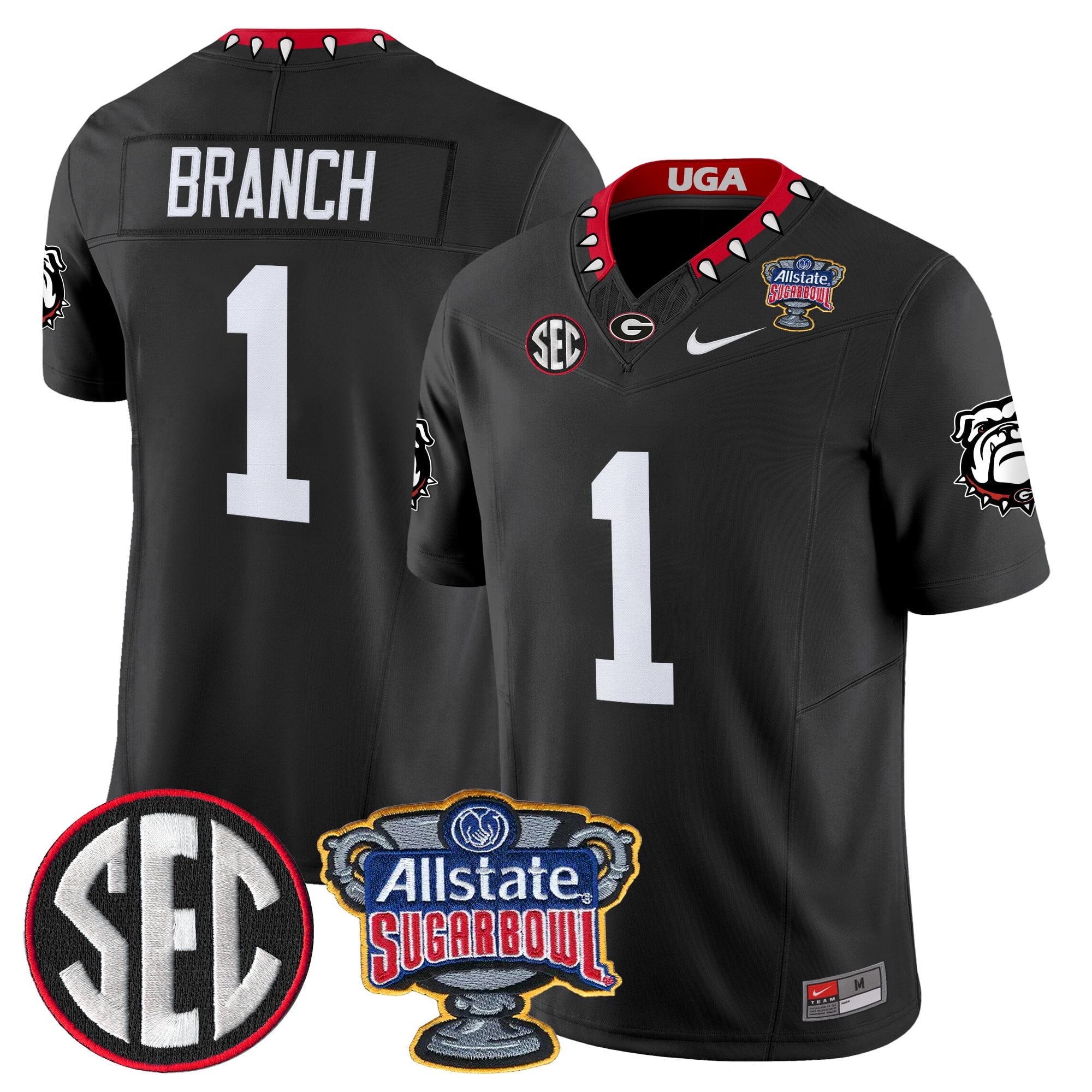 Men's Georgia Bulldogs Sugar Bowl Patch Vapor Limited Jersey - All Stitched