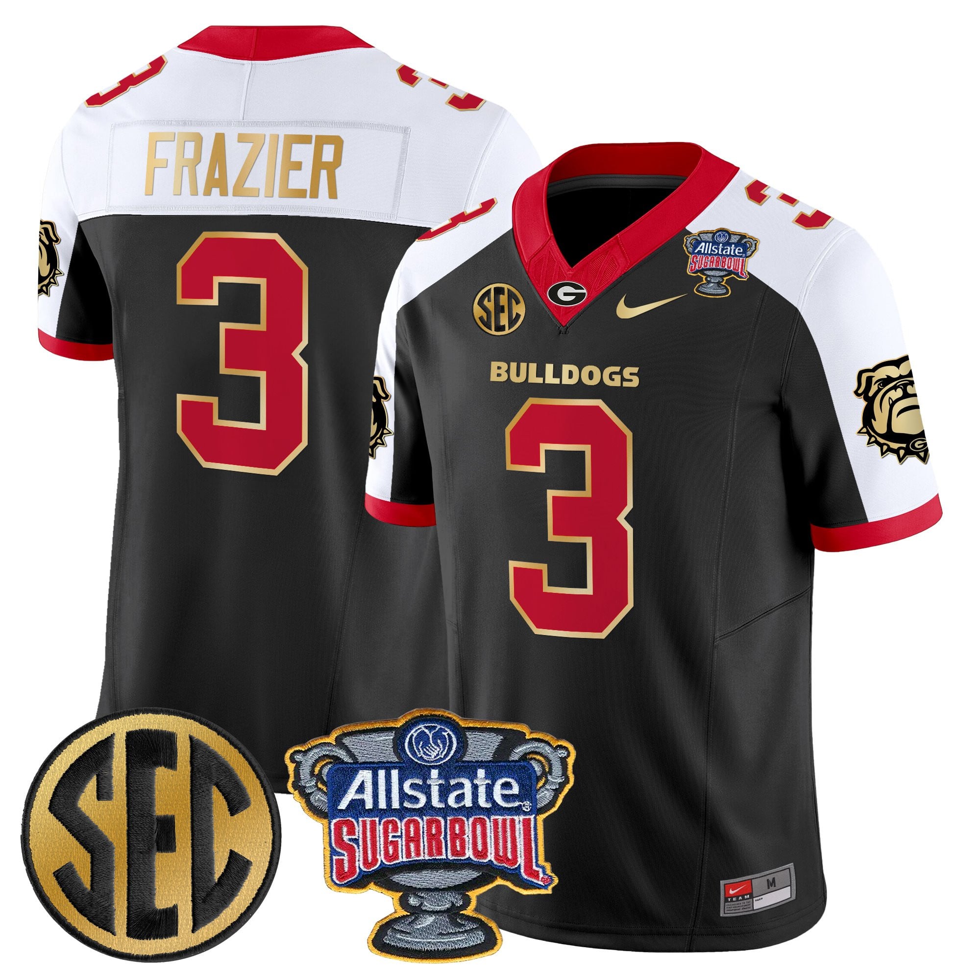 Men's Georgia Bulldogs Sugar Bowl Patch Vapor Limited Jersey - All Stitched