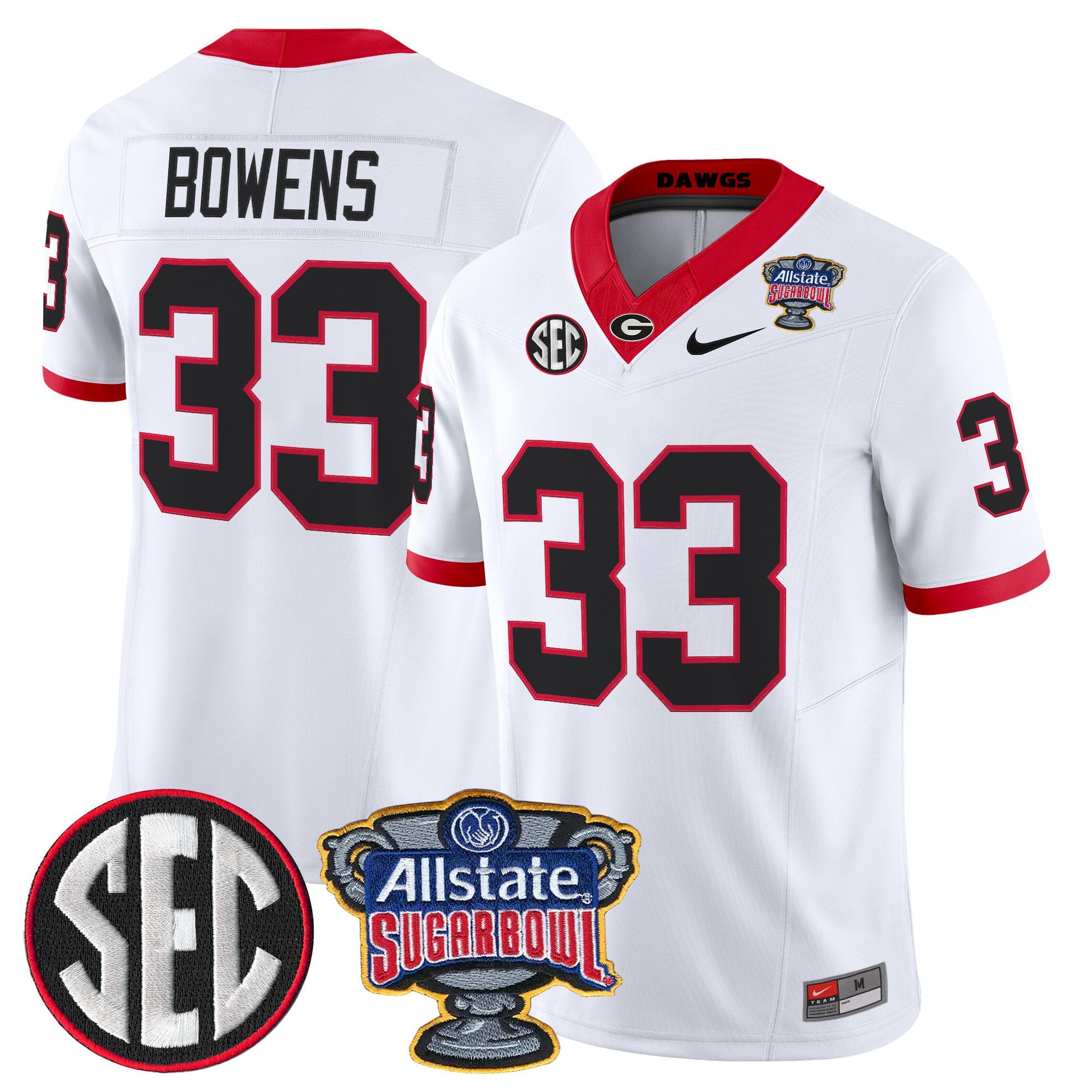 Men's Georgia Bulldogs Sugar Bowl Patch Vapor Limited Jersey - All Stitched