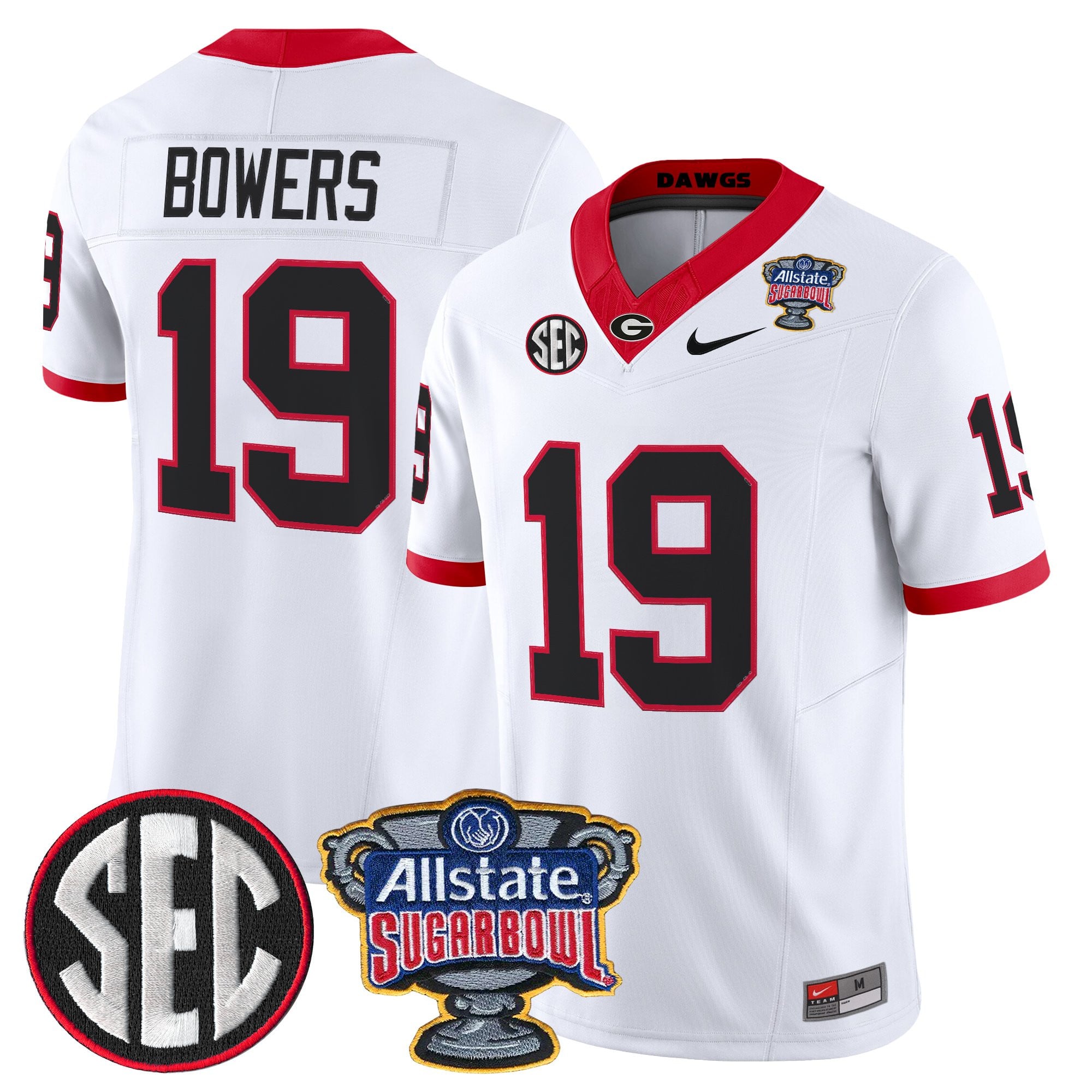 Men's Georgia Bulldogs Sugar Bowl Patch Vapor Limited Jersey - All Stitched