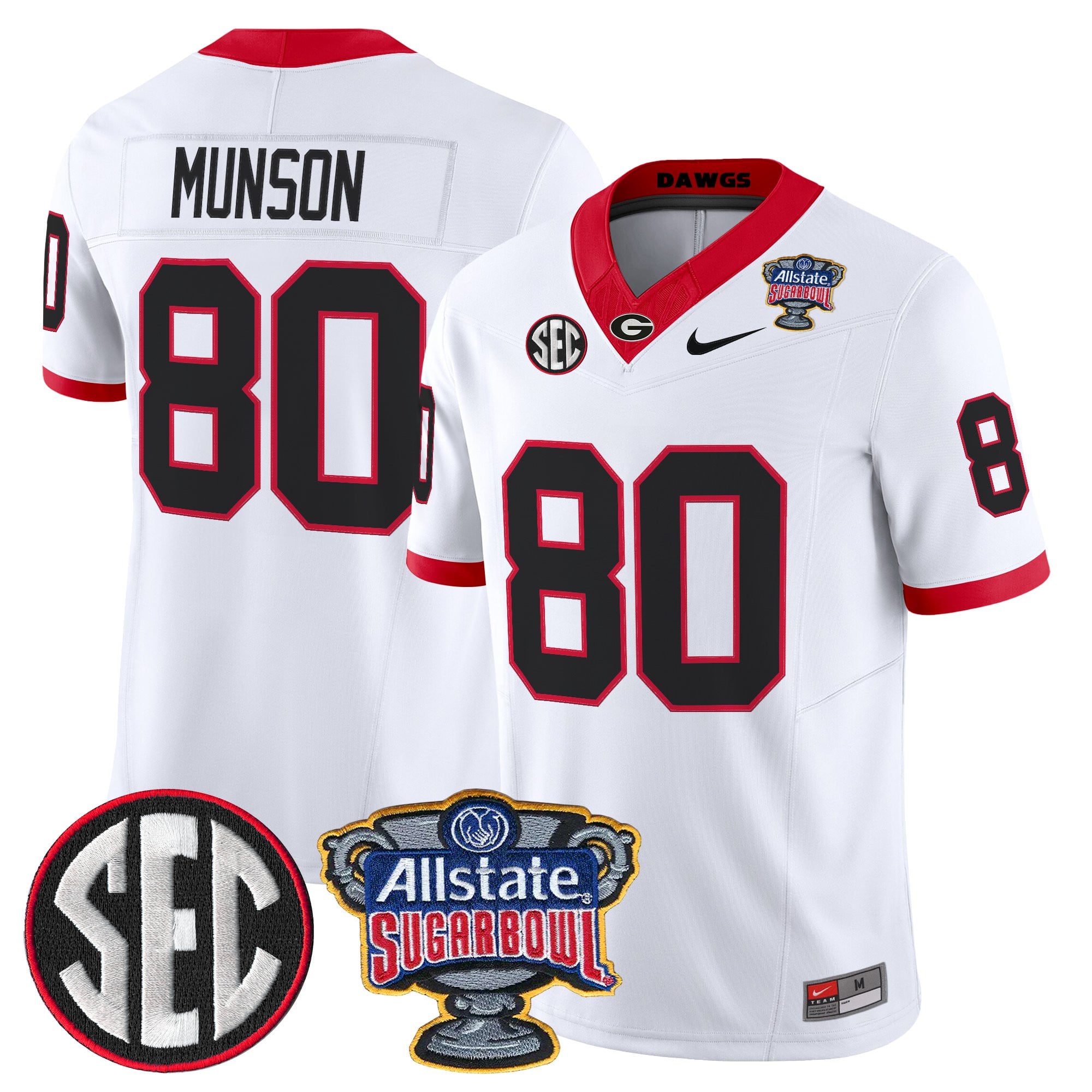 Men's Georgia Bulldogs Sugar Bowl Patch Vapor Limited Jersey - All Stitched