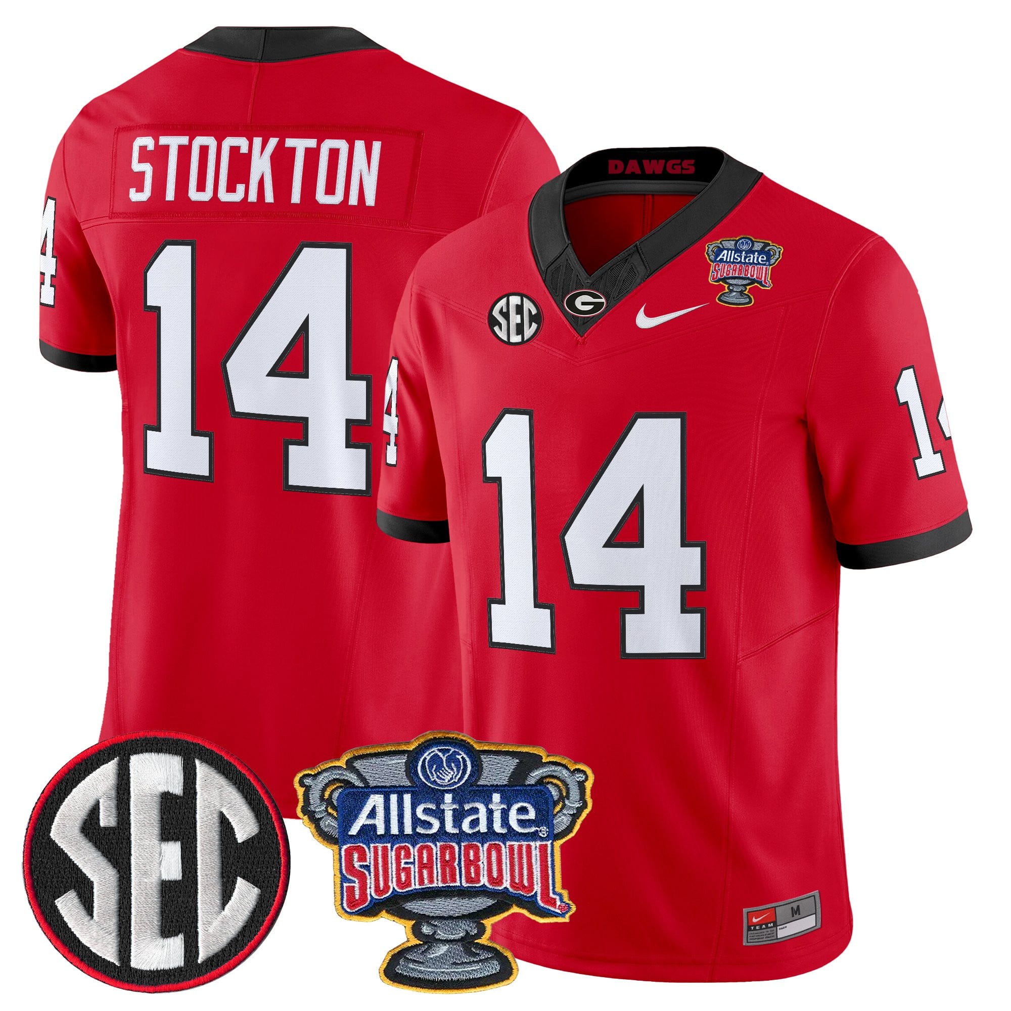 Men's Georgia Bulldogs Sugar Bowl Patch Vapor Limited Jersey - All Stitched