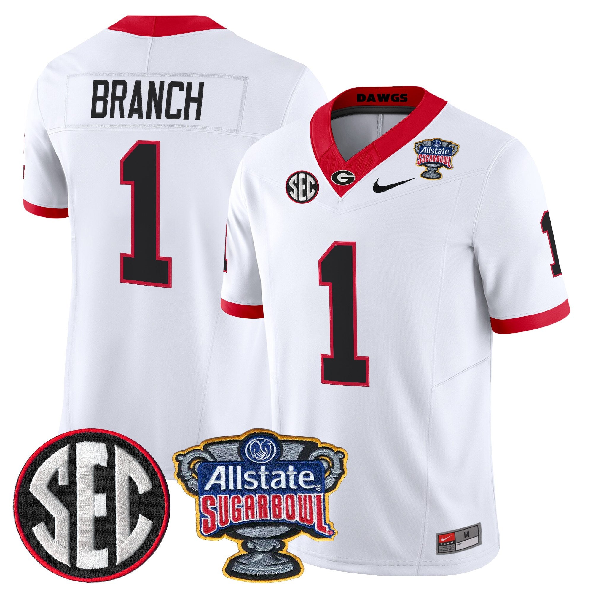 Men's Georgia Bulldogs Sugar Bowl Patch Vapor Limited Jersey - All Stitched