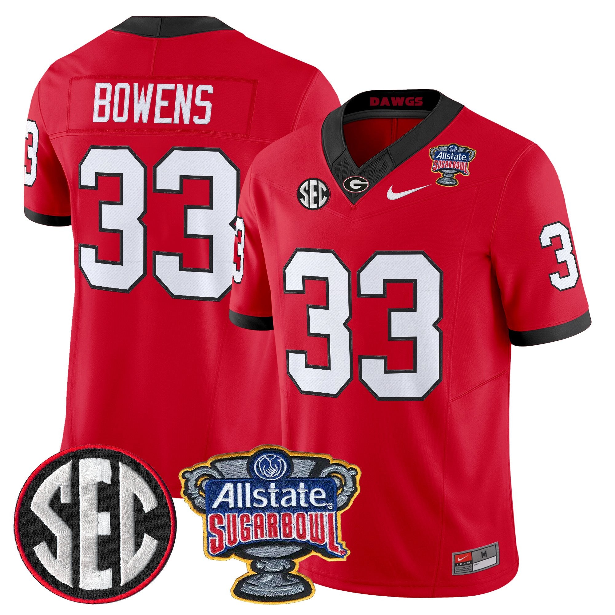 Men's Georgia Bulldogs Sugar Bowl Patch Vapor Limited Jersey - All Stitched