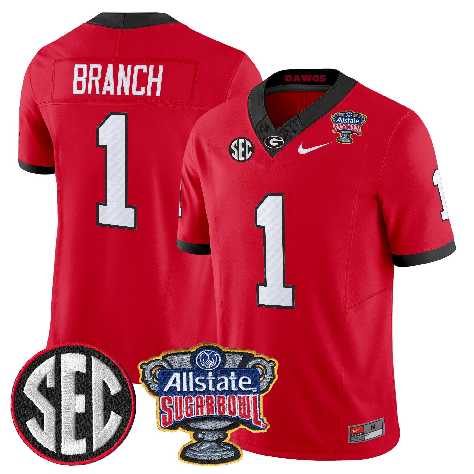 Men's Georgia Bulldogs Sugar Bowl Patch Vapor Limited Jersey - All Stitched