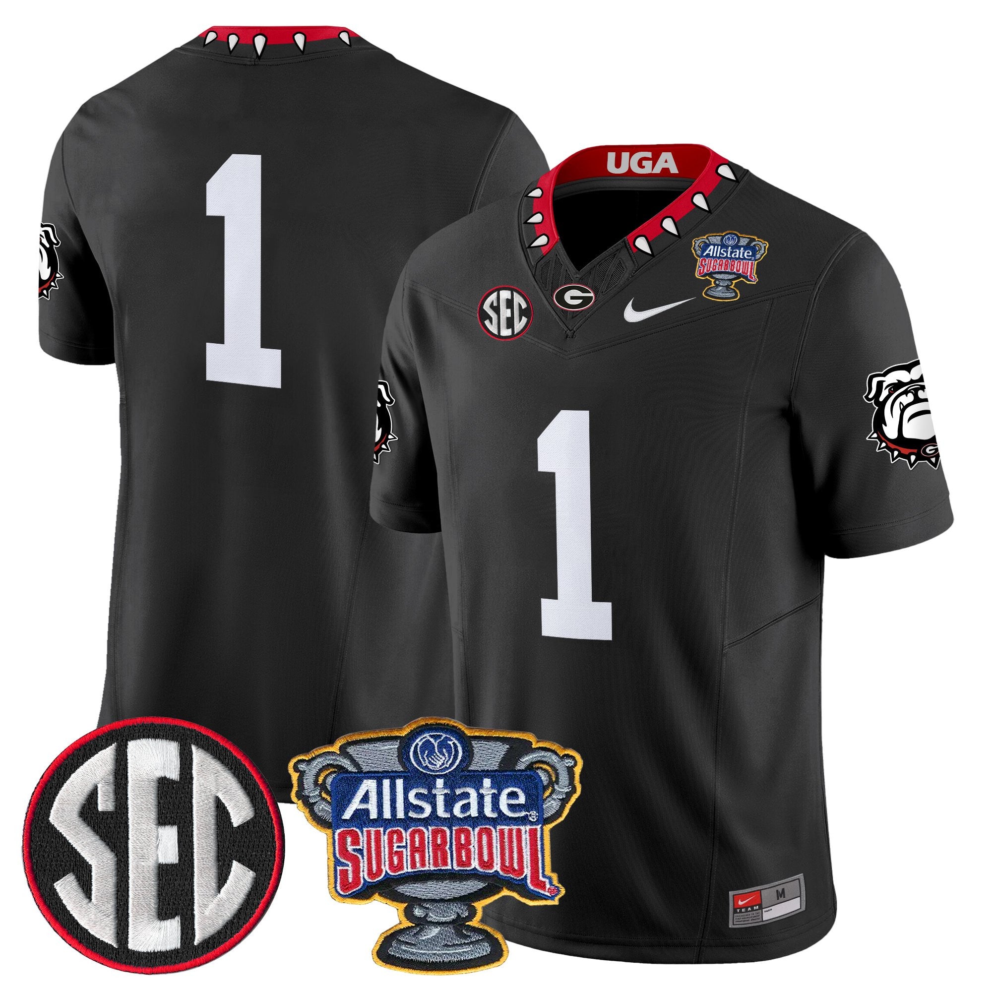 Men's Georgia Bulldogs Sugar Bowl Patch Vapor Limited Jersey - All Stitched