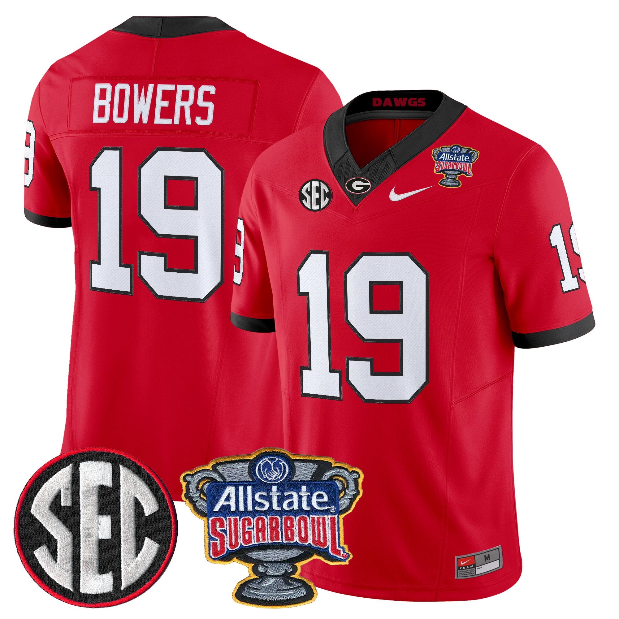 Men's Georgia Bulldogs Sugar Bowl Patch Vapor Limited Jersey - All Stitched