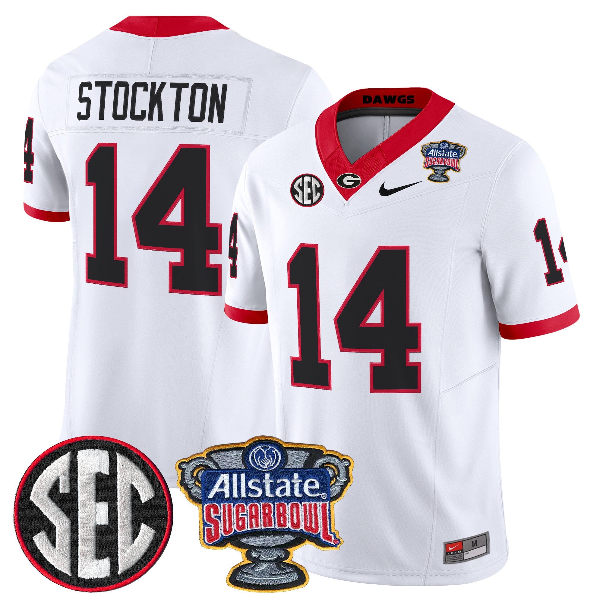 Men's Georgia Bulldogs Sugar Bowl Patch Vapor Limited Jersey - All Stitched