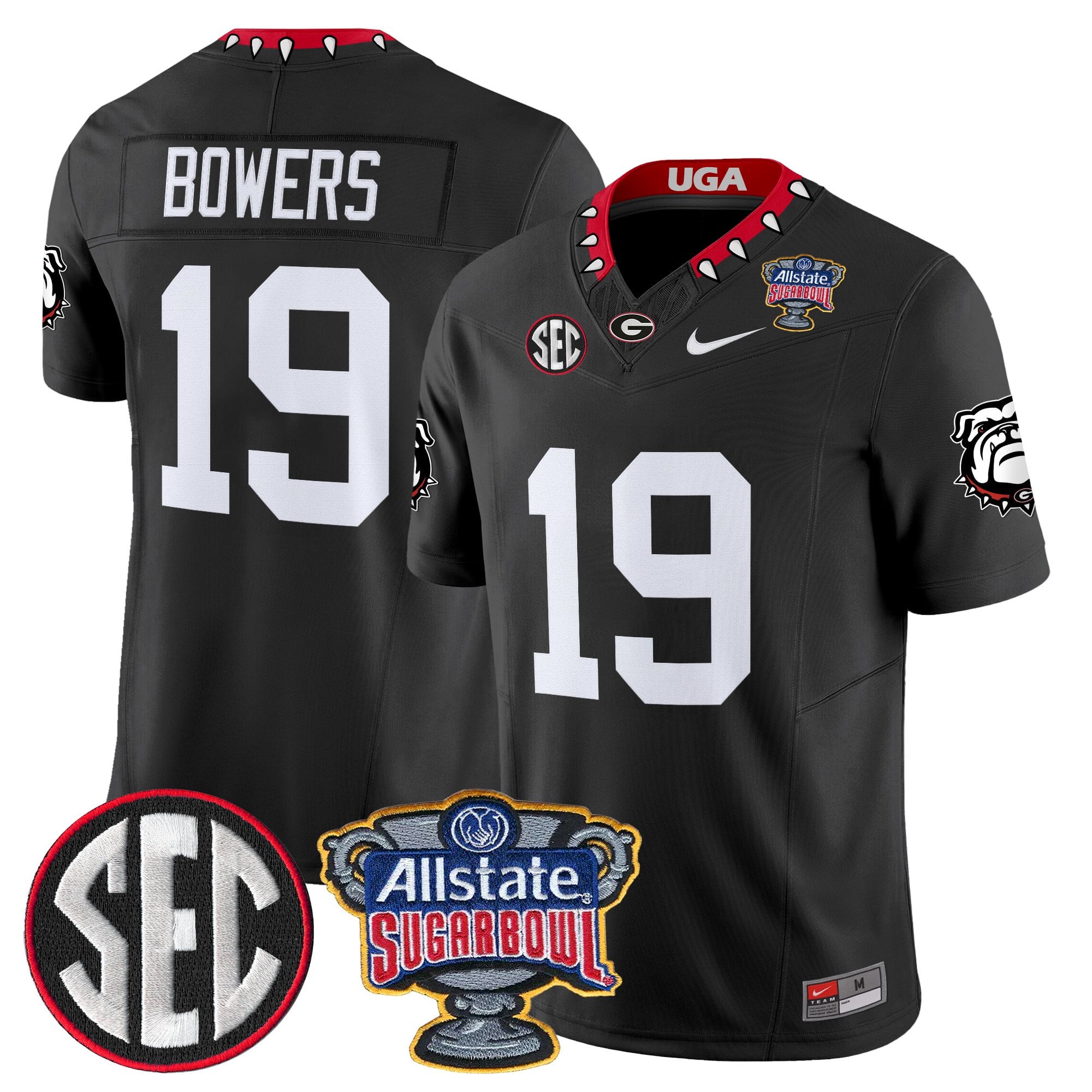 Men's Georgia Bulldogs Sugar Bowl Patch Vapor Limited Jersey - All Stitched